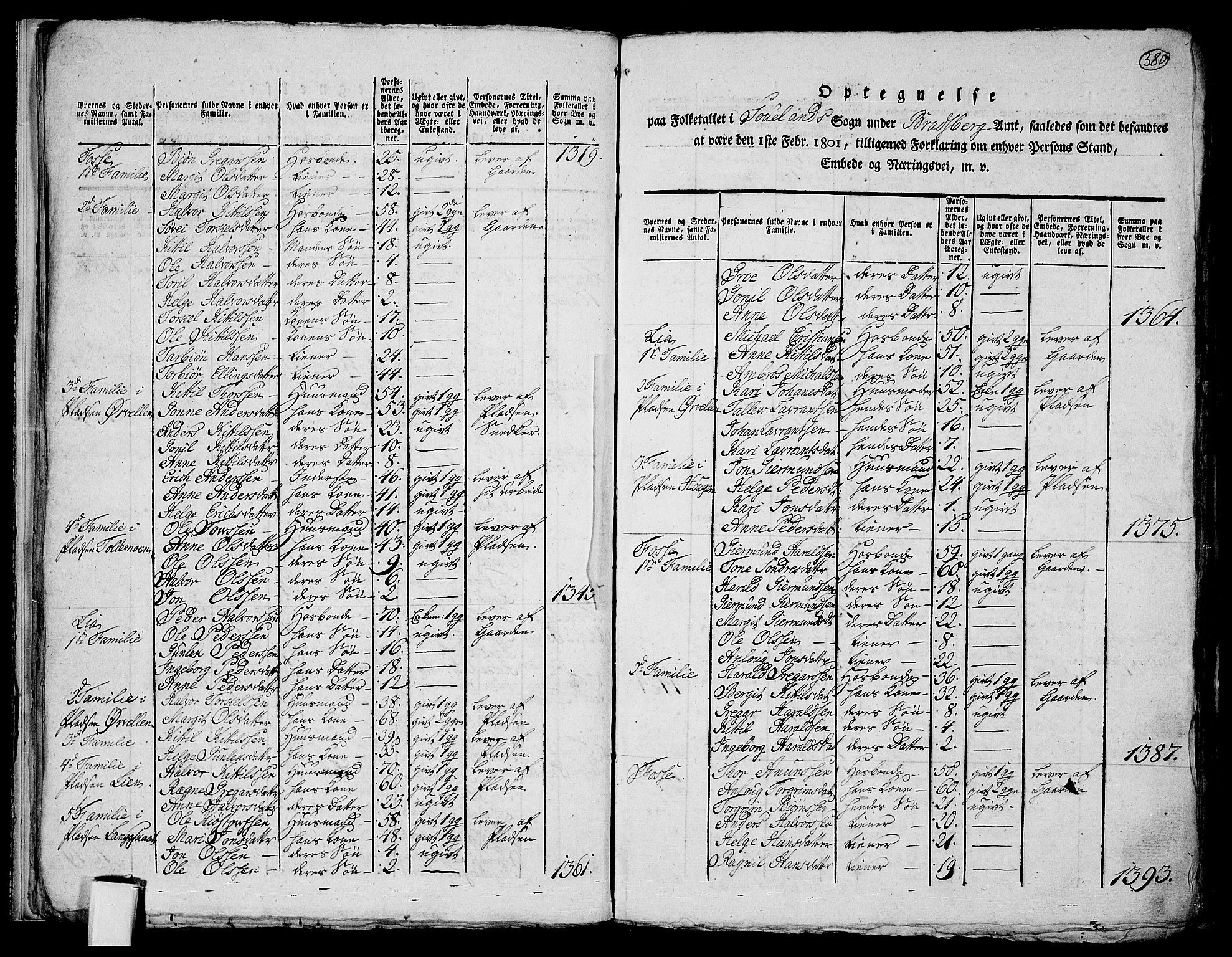 RA, 1801 census for 0827P Hjartdal, 1801, p. 379b-380a