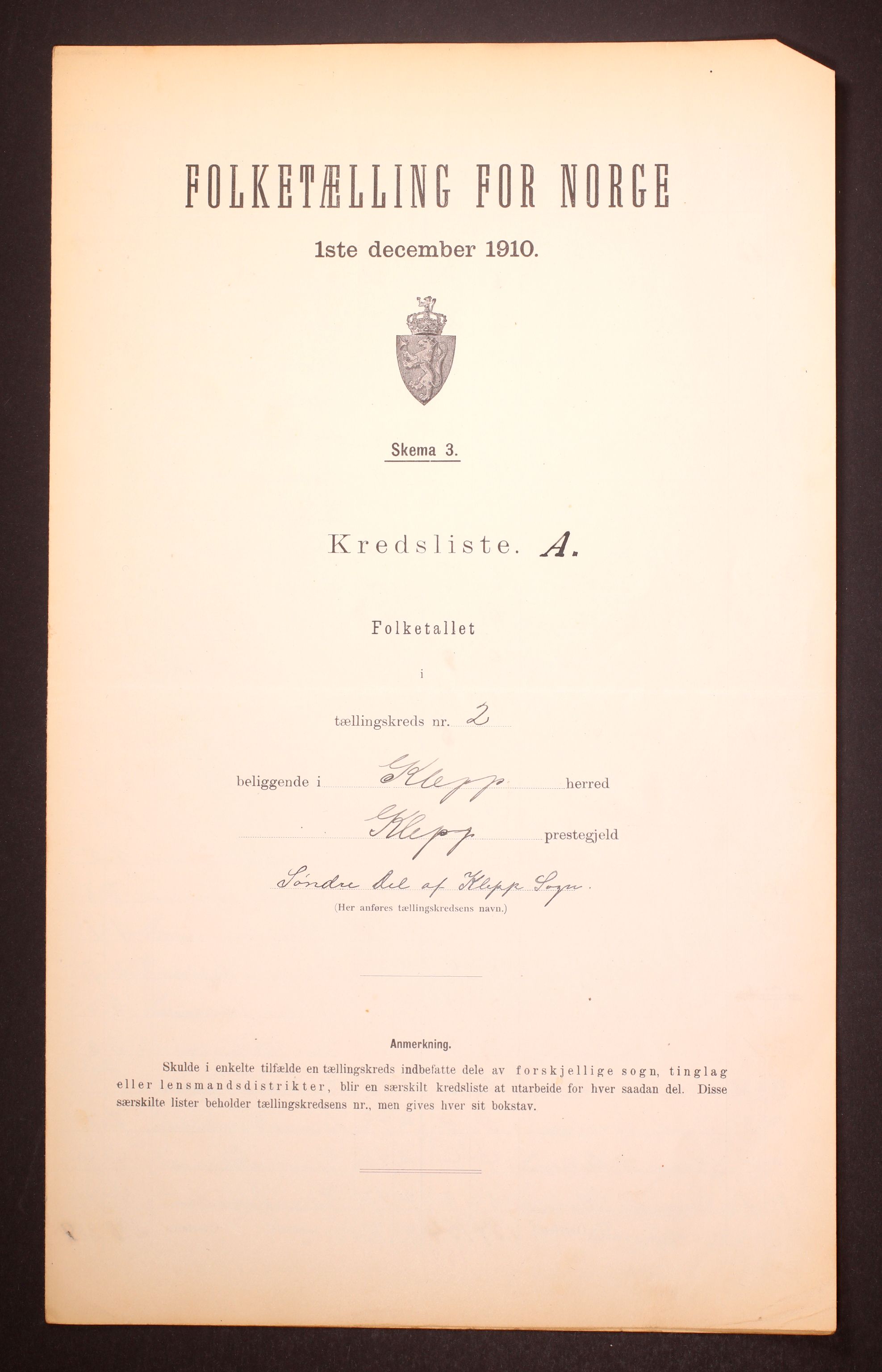 RA, 1910 census for Klepp, 1910, p. 10