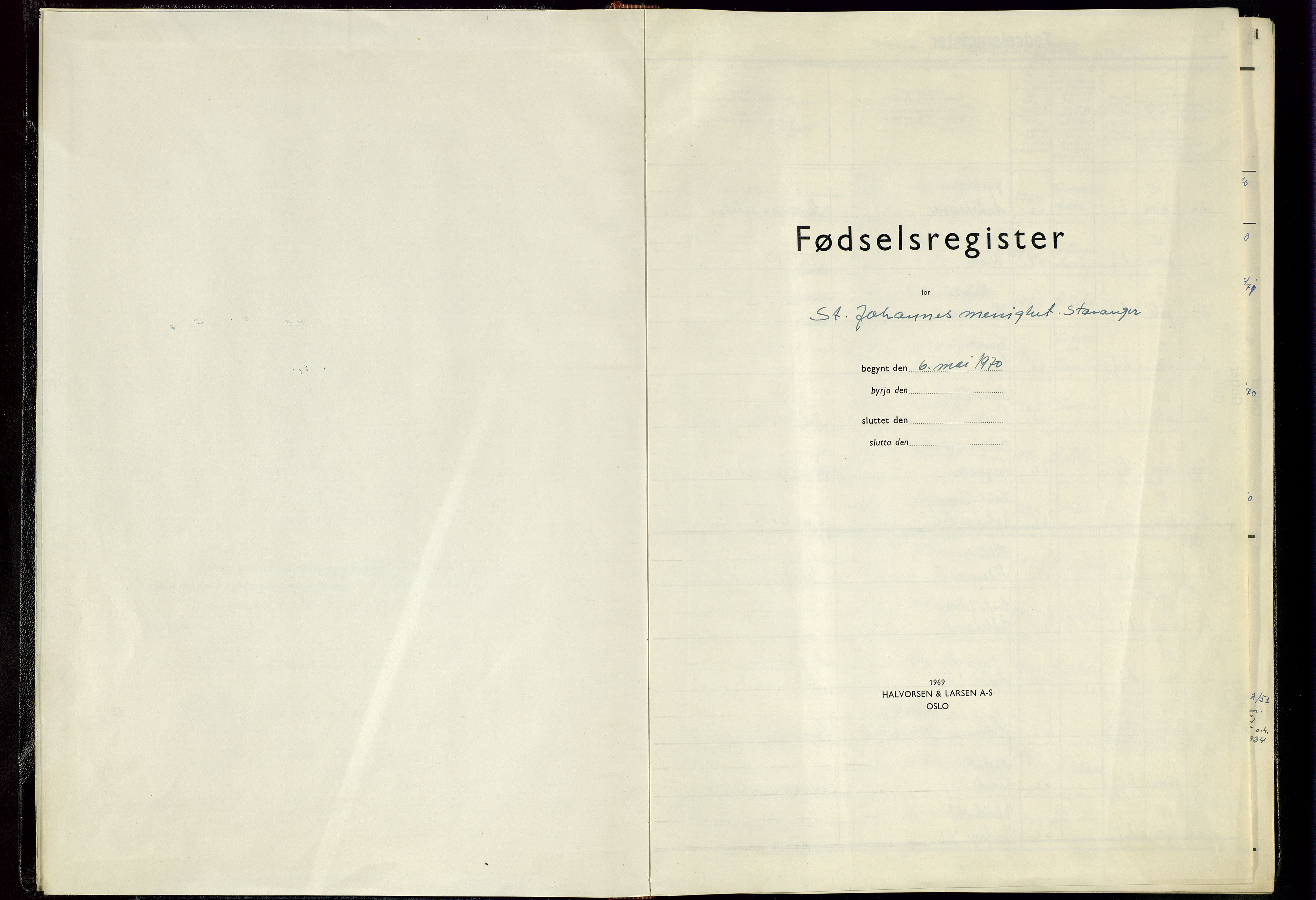 St. Johannes sokneprestkontor, SAST/A-101814/002/A/L0008: Birth register no. 8, 1970-1982