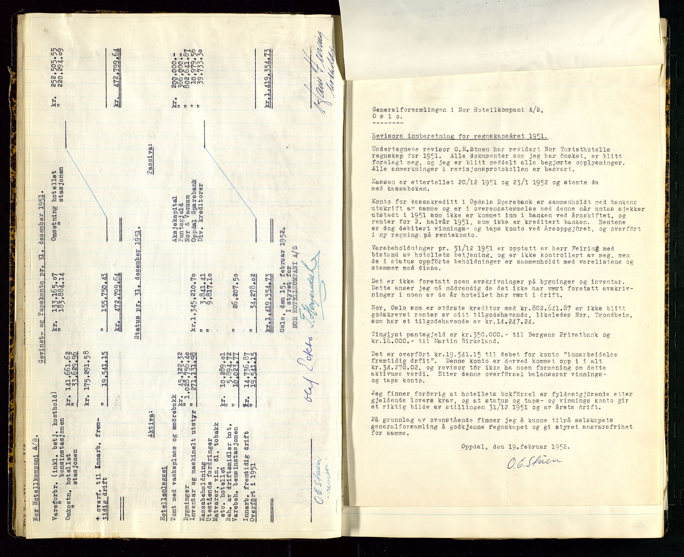 PA 1516 - Nor Hotellkompani A/S, AV/SAST-A-101921/A/L0001: Referatprotokoll, 1948-1855, p. 24