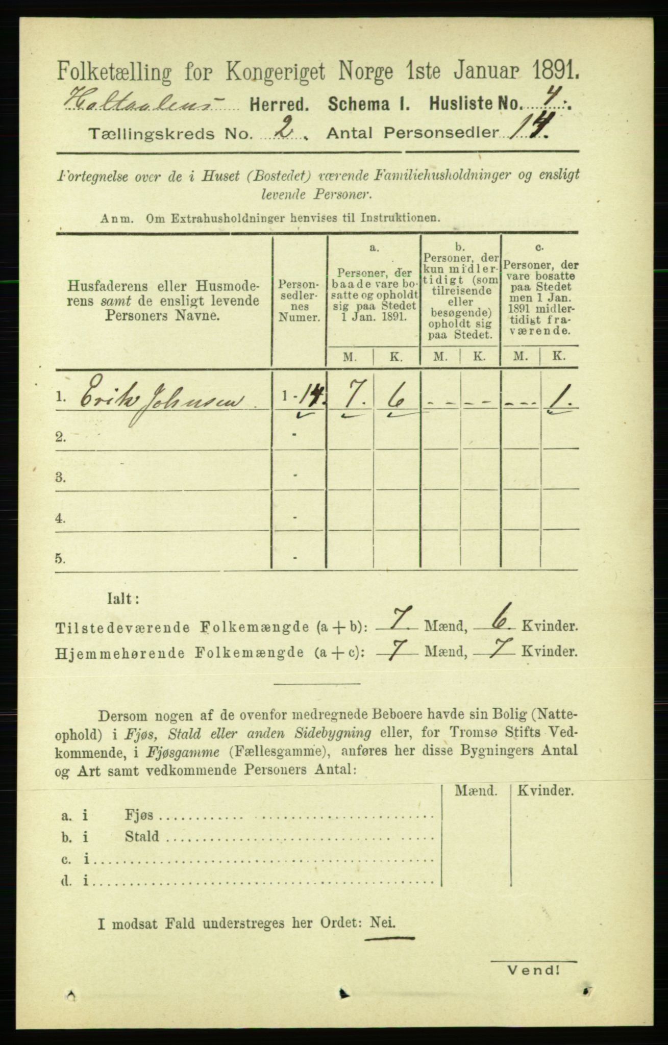 RA, 1891 census for 1645 Haltdalen, 1891, p. 659