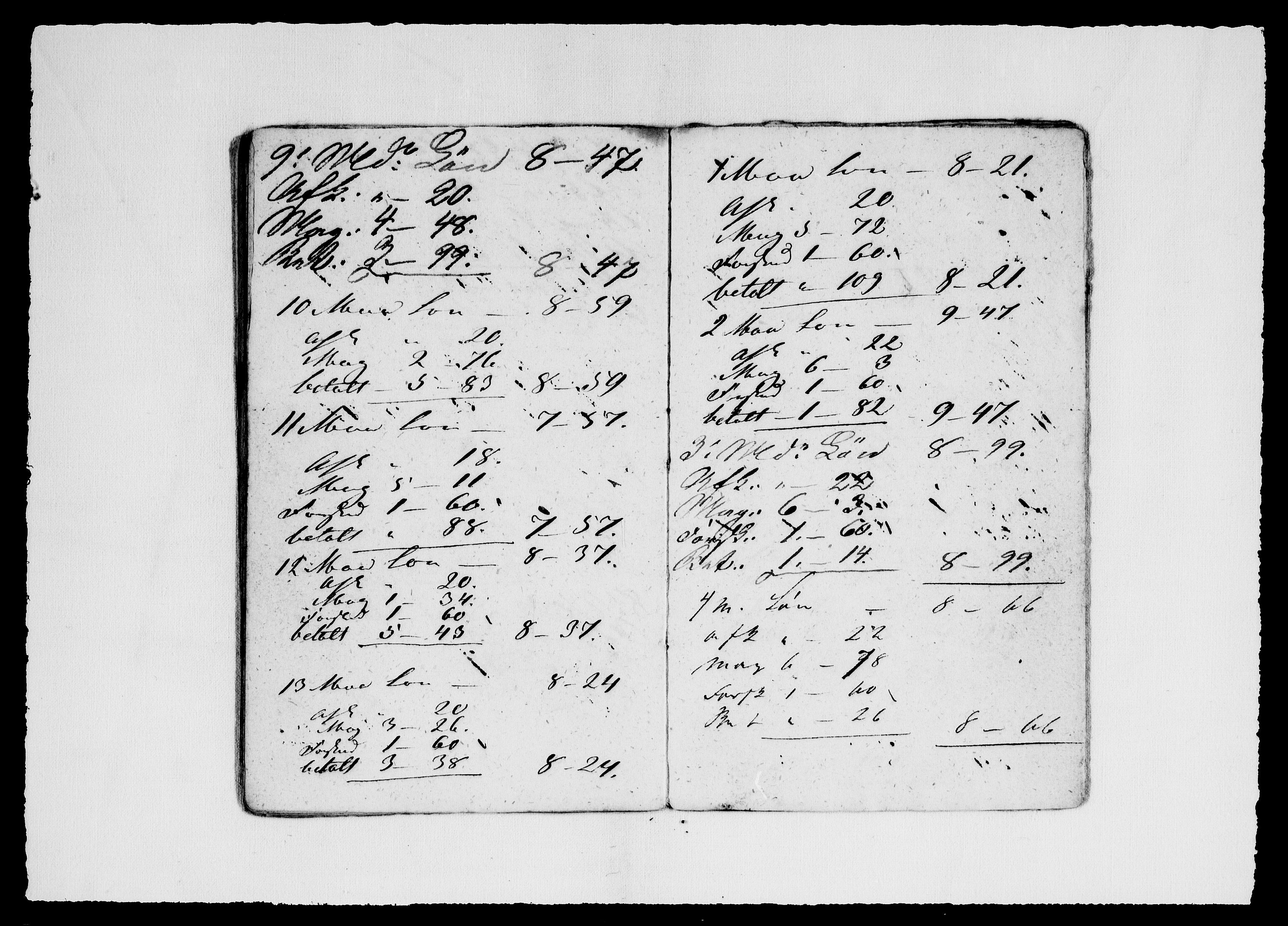 Modums Blaafarveværk, AV/RA-PA-0157/G/Gd/Gdd/L0298/0001: -- / Lønnebøker for arbeiderne(kontrabøker), 1840-1841, p. 12