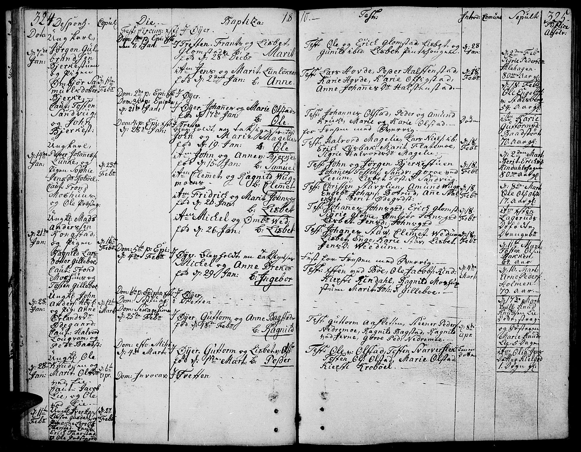 Øyer prestekontor, SAH/PREST-084/H/Ha/Haa/L0003: Parish register (official) no. 3, 1784-1824, p. 324-325