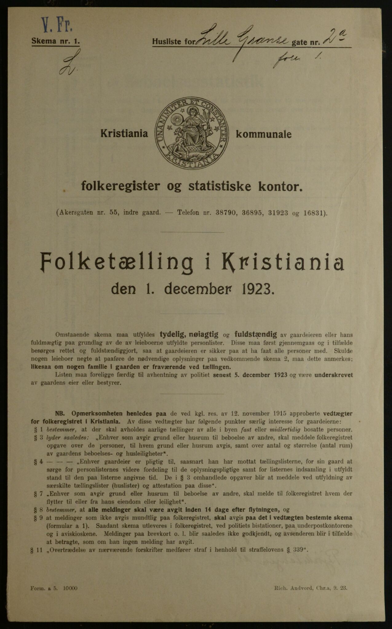 OBA, Municipal Census 1923 for Kristiania, 1923, p. 63904