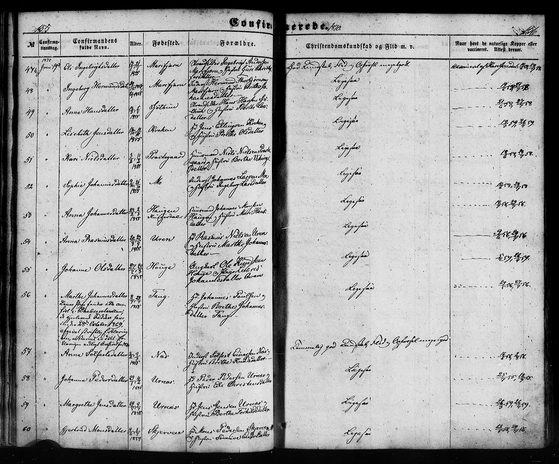 Hafslo sokneprestembete, SAB/A-80301/H/Haa/Haaa/L0012: Parish register (official) no. A 12, 1852-1885, p. 156-157