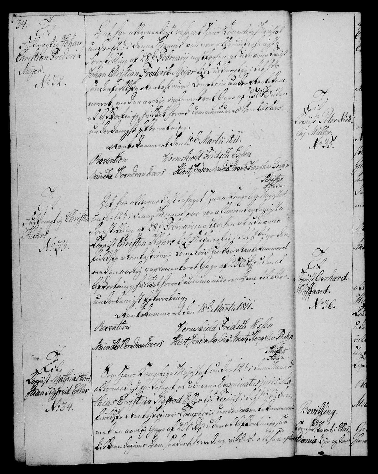 Rentekammeret, Kammerkanselliet, RA/EA-3111/G/Gg/Gga/L0020: Norsk ekspedisjonsprotokoll med register (merket RK 53.20), 1811-1814, p. 34