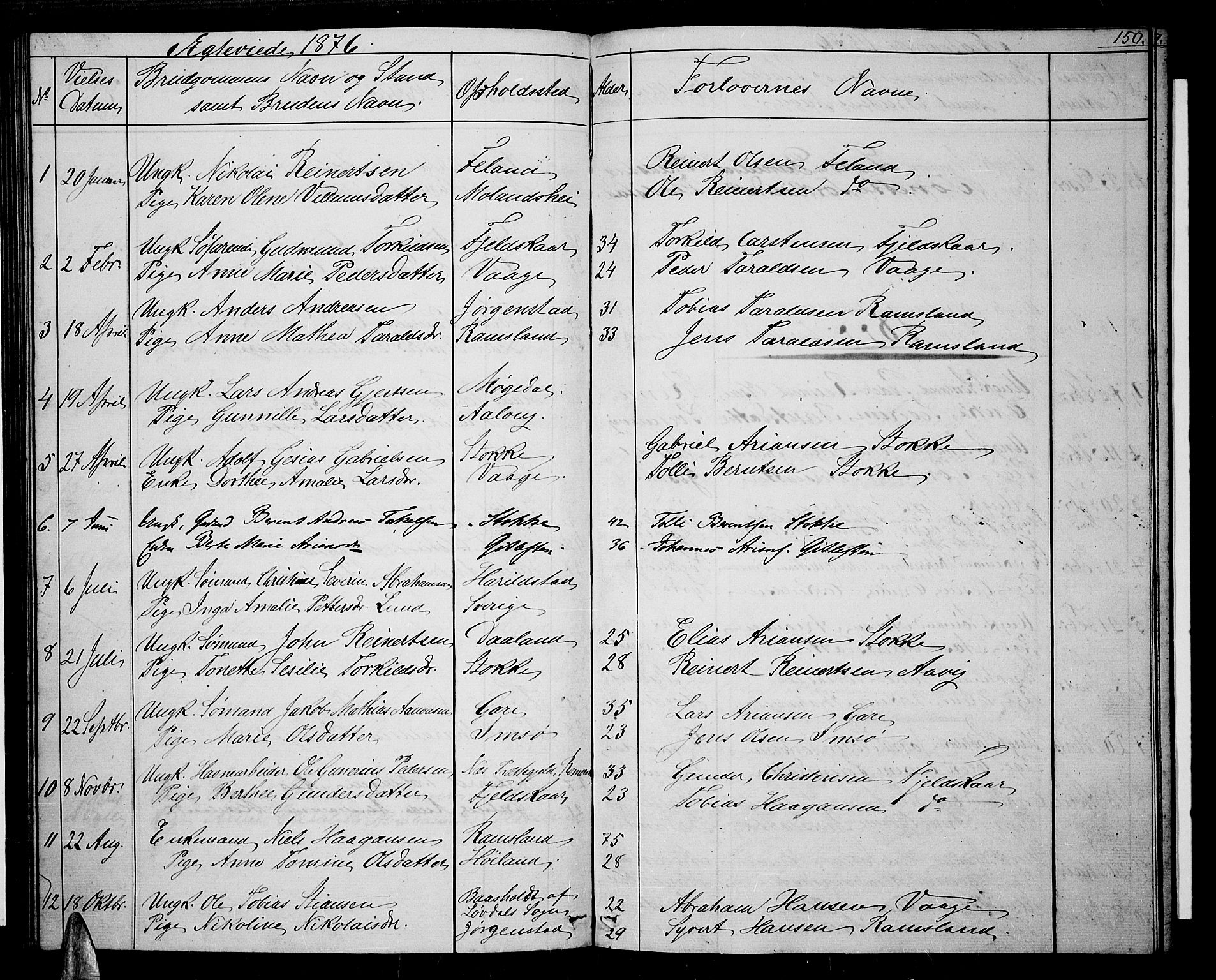 Sør-Audnedal sokneprestkontor, SAK/1111-0039/F/Fb/Fba/L0002: Parish register (copy) no. B 2, 1853-1878, p. 150