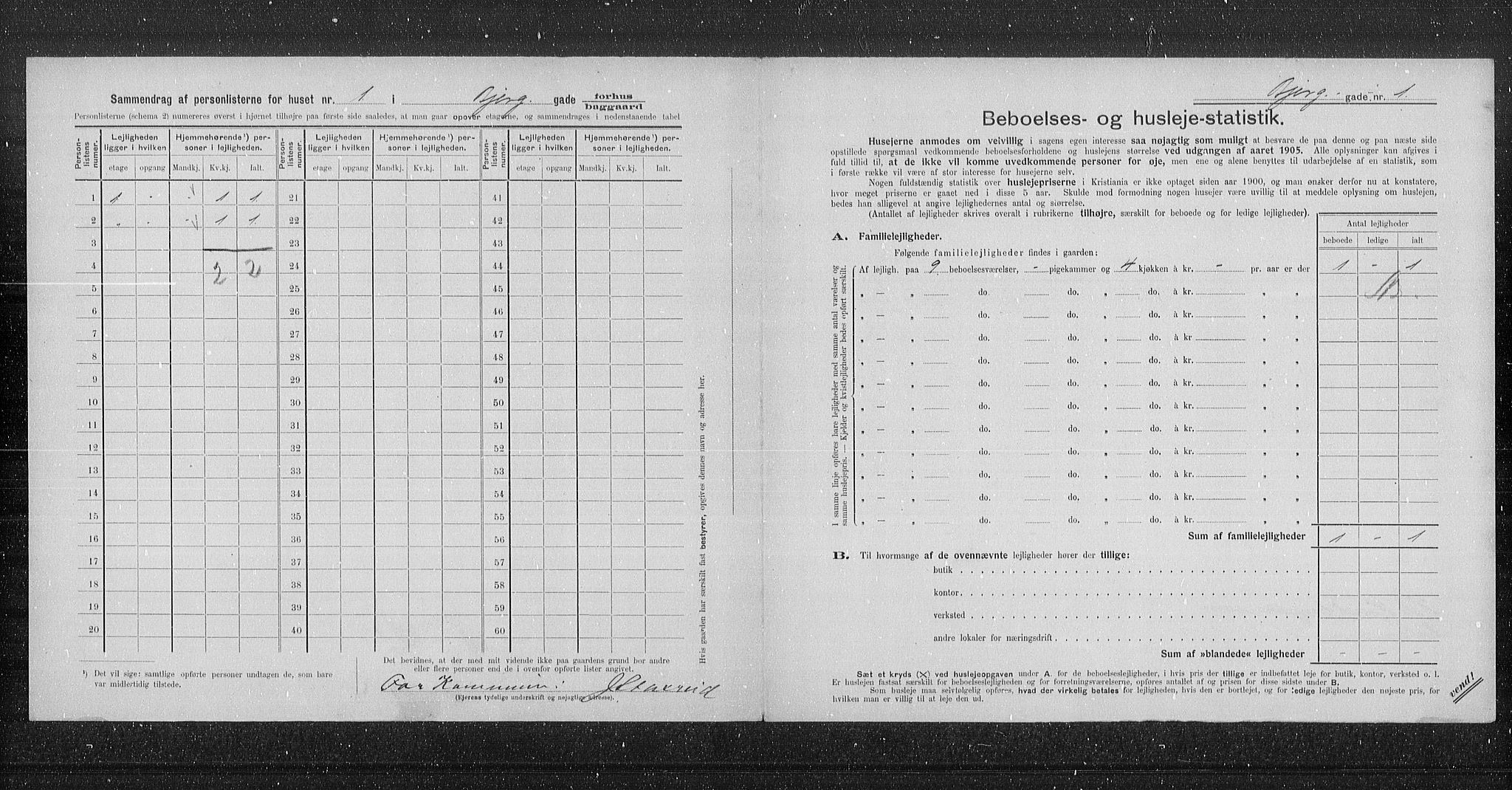 OBA, Municipal Census 1905 for Kristiania, 1905, p. 2621