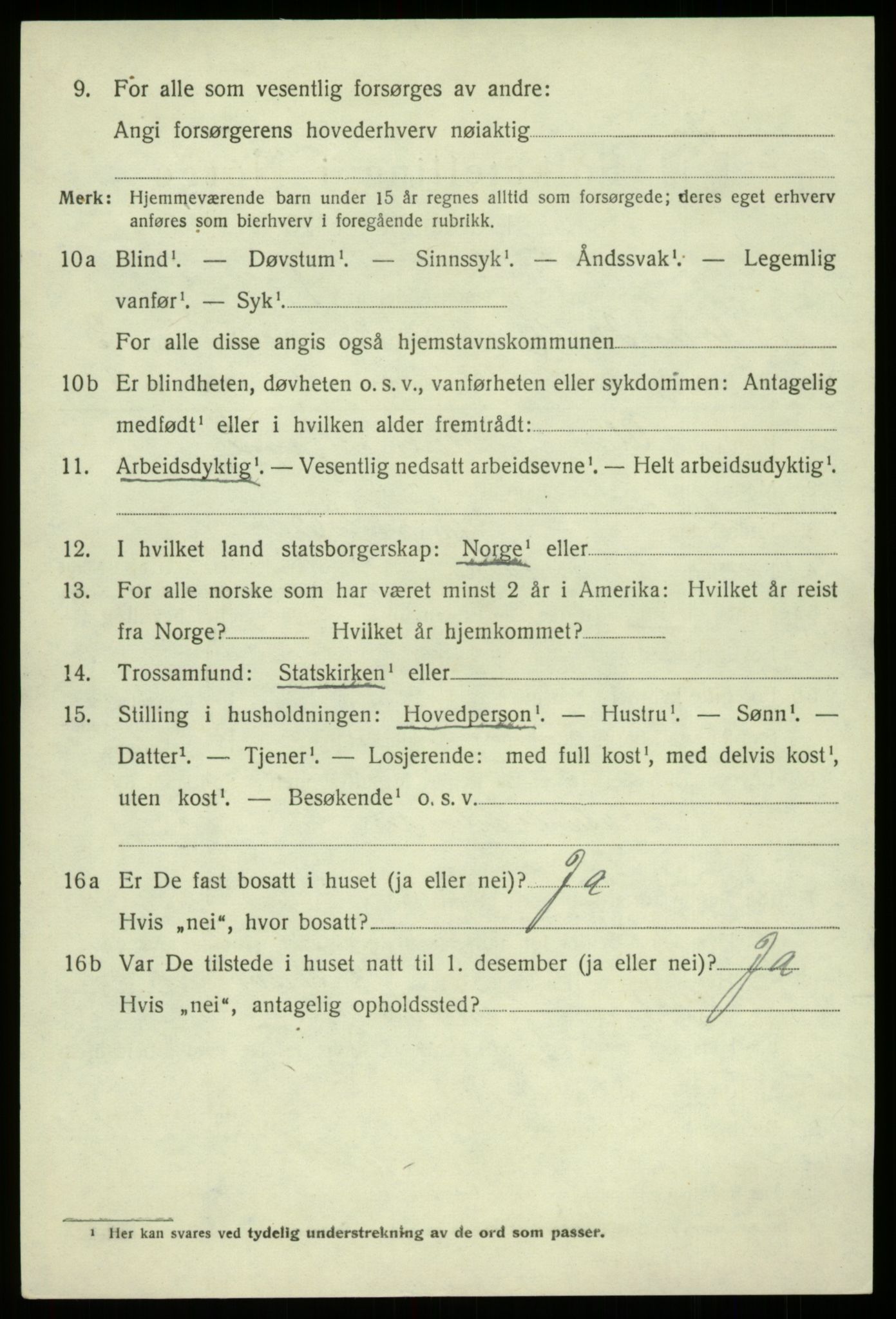 SAB, 1920 census for Strandvik, 1920, p. 3135