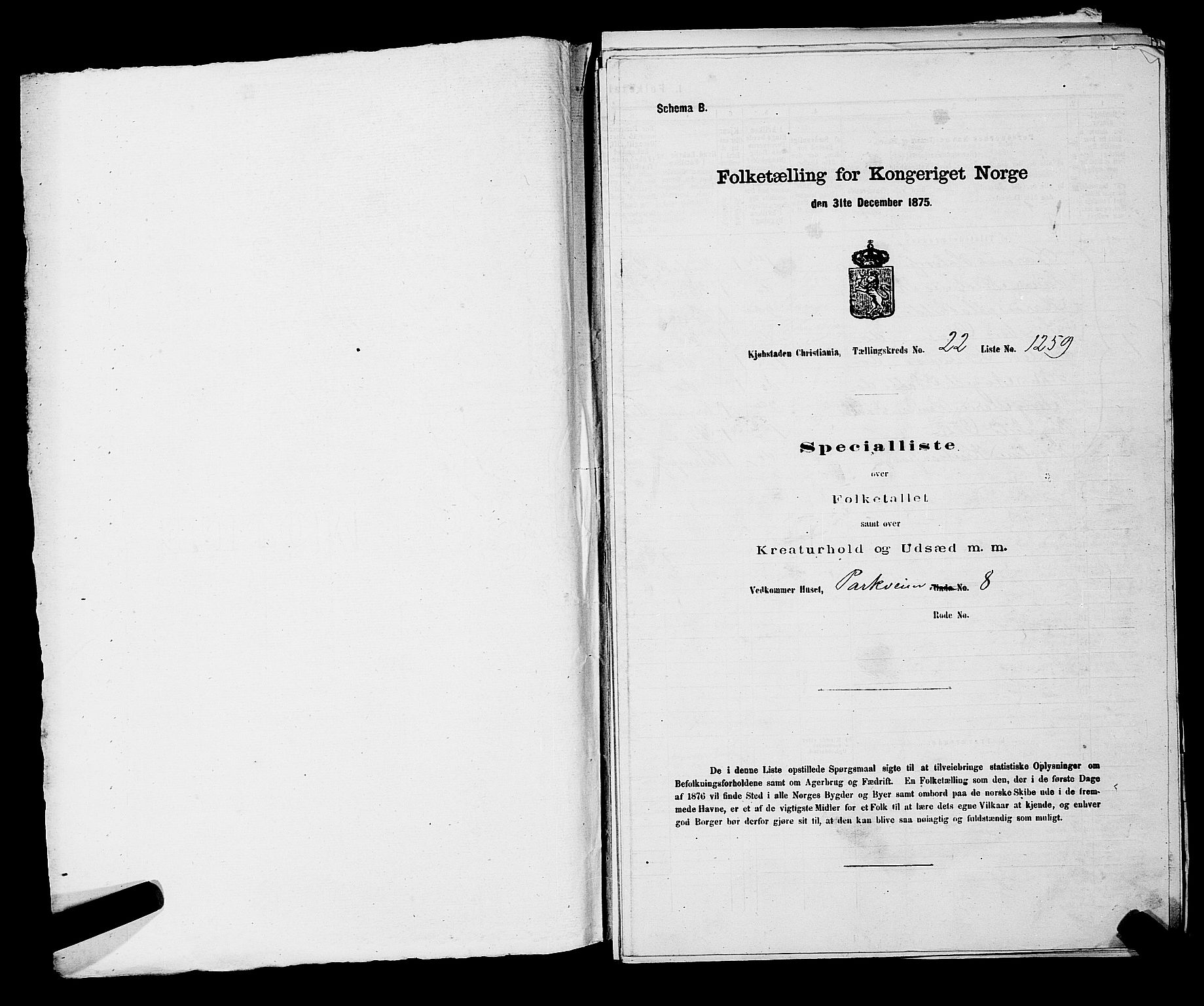 RA, 1875 census for 0301 Kristiania, 1875, p. 3820