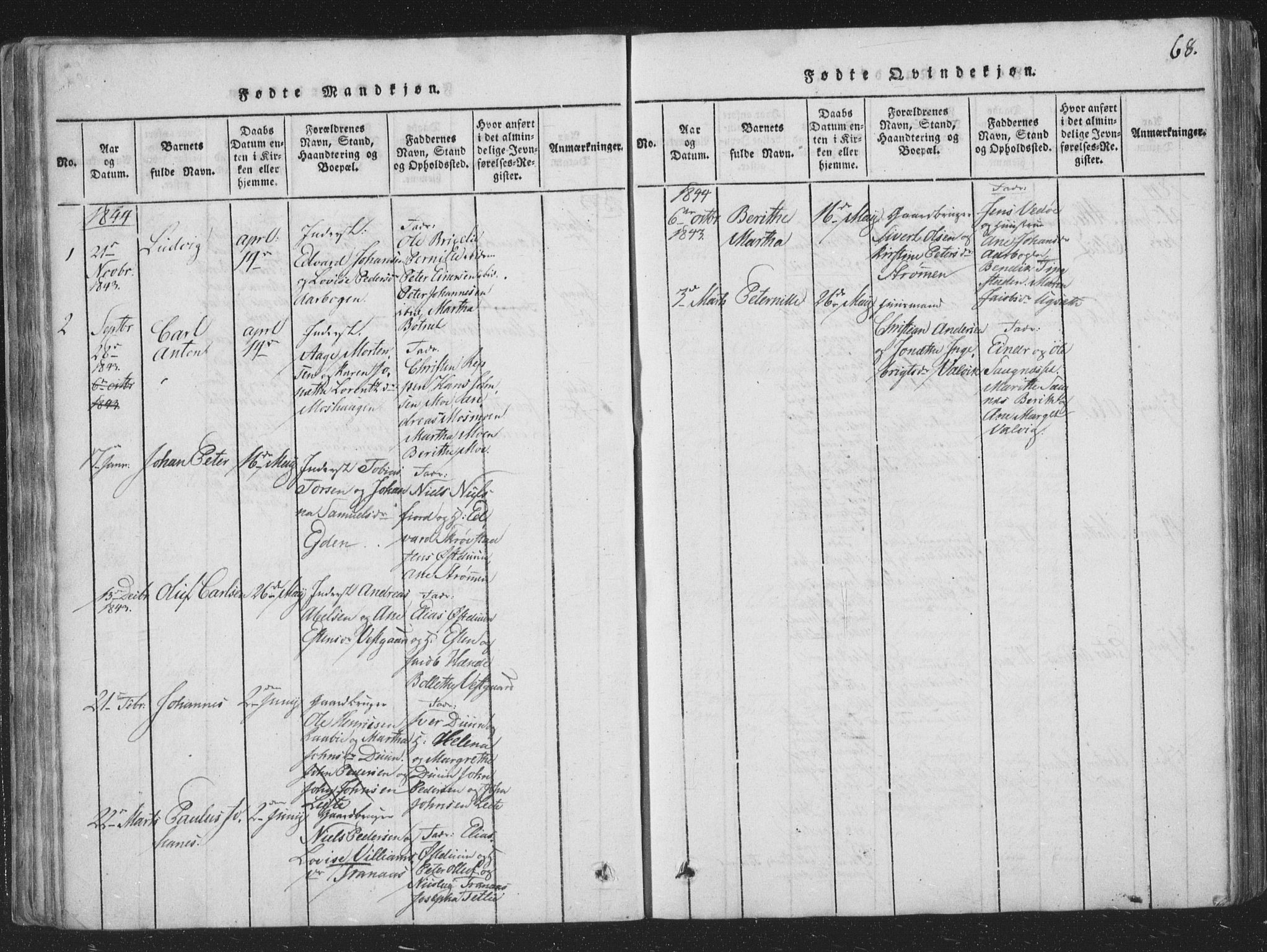 Ministerialprotokoller, klokkerbøker og fødselsregistre - Nord-Trøndelag, SAT/A-1458/773/L0613: Parish register (official) no. 773A04, 1815-1845, p. 68
