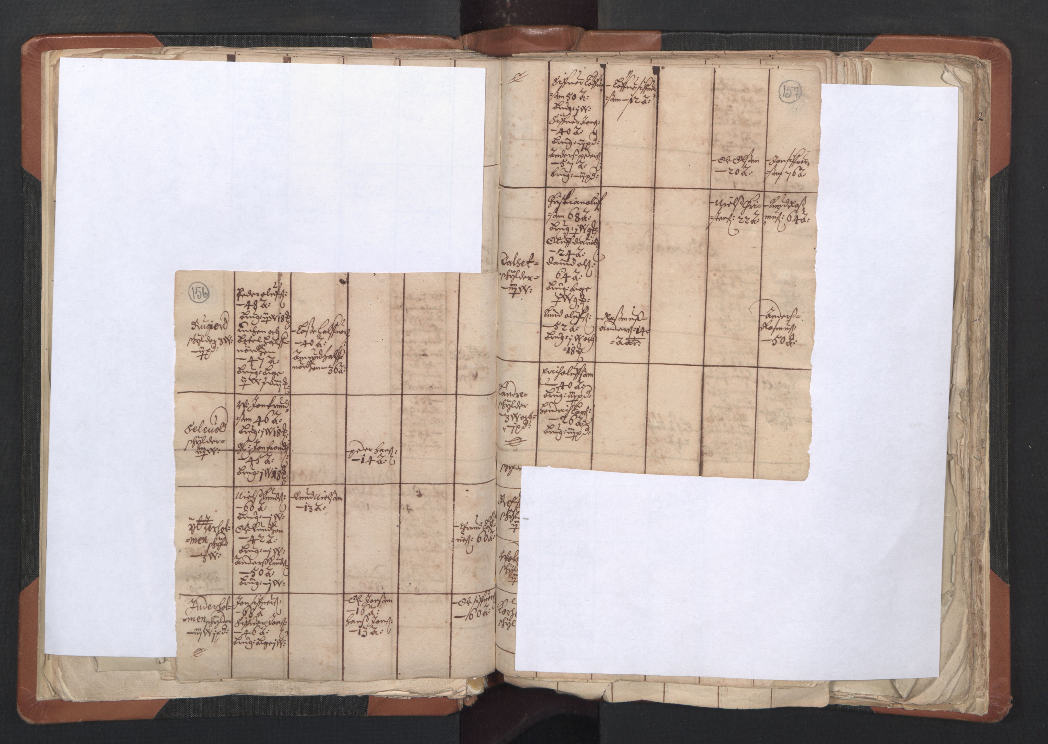 RA, Vicar's Census 1664-1666, no. 27: Romsdal deanery, 1664-1666, p. 156-157