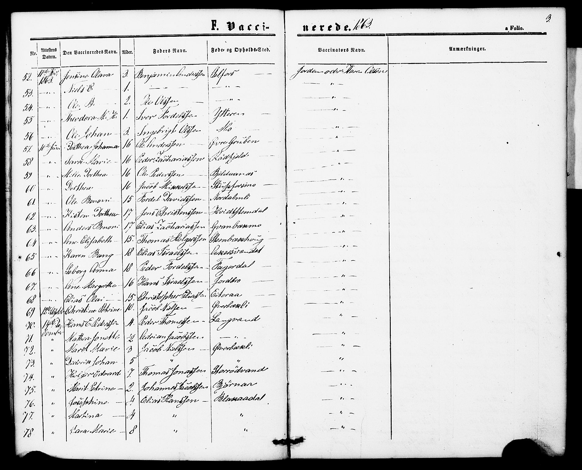 Ministerialprotokoller, klokkerbøker og fødselsregistre - Nordland, AV/SAT-A-1459/827/L0397: Parish register (official) no. 827A09, 1862-1876, p. 3