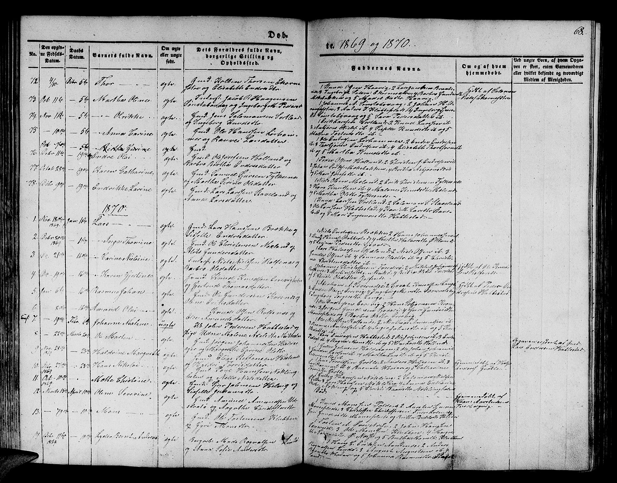 Finnås sokneprestembete, SAB/A-99925/H/Ha/Hab/Habb/L0001: Parish register (copy) no. B 1, 1851-1870, p. 68