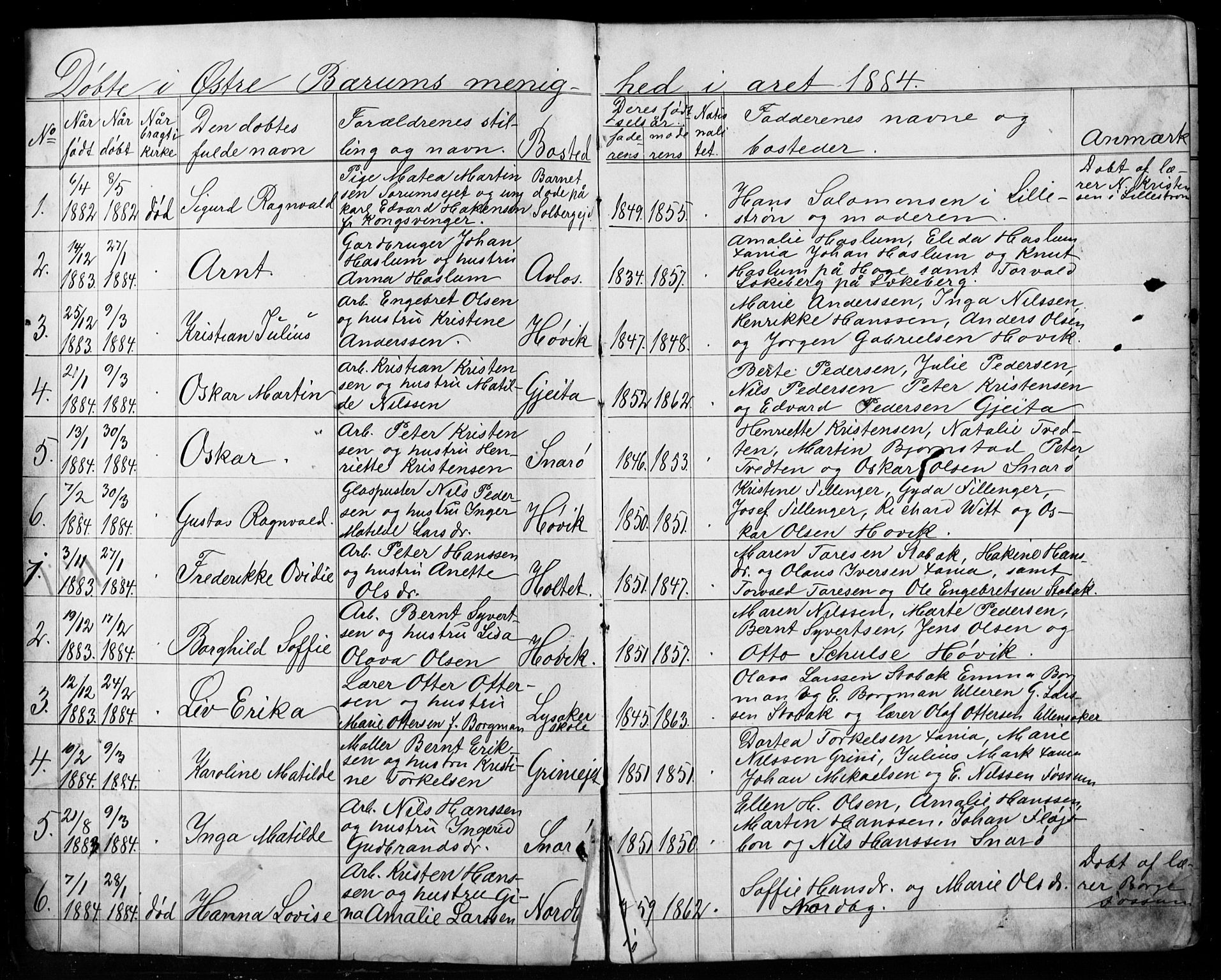 Asker prestekontor Kirkebøker, SAO/A-10256a/G/Gc/L0003: Parish register (copy) no. III 3, 1884-1897