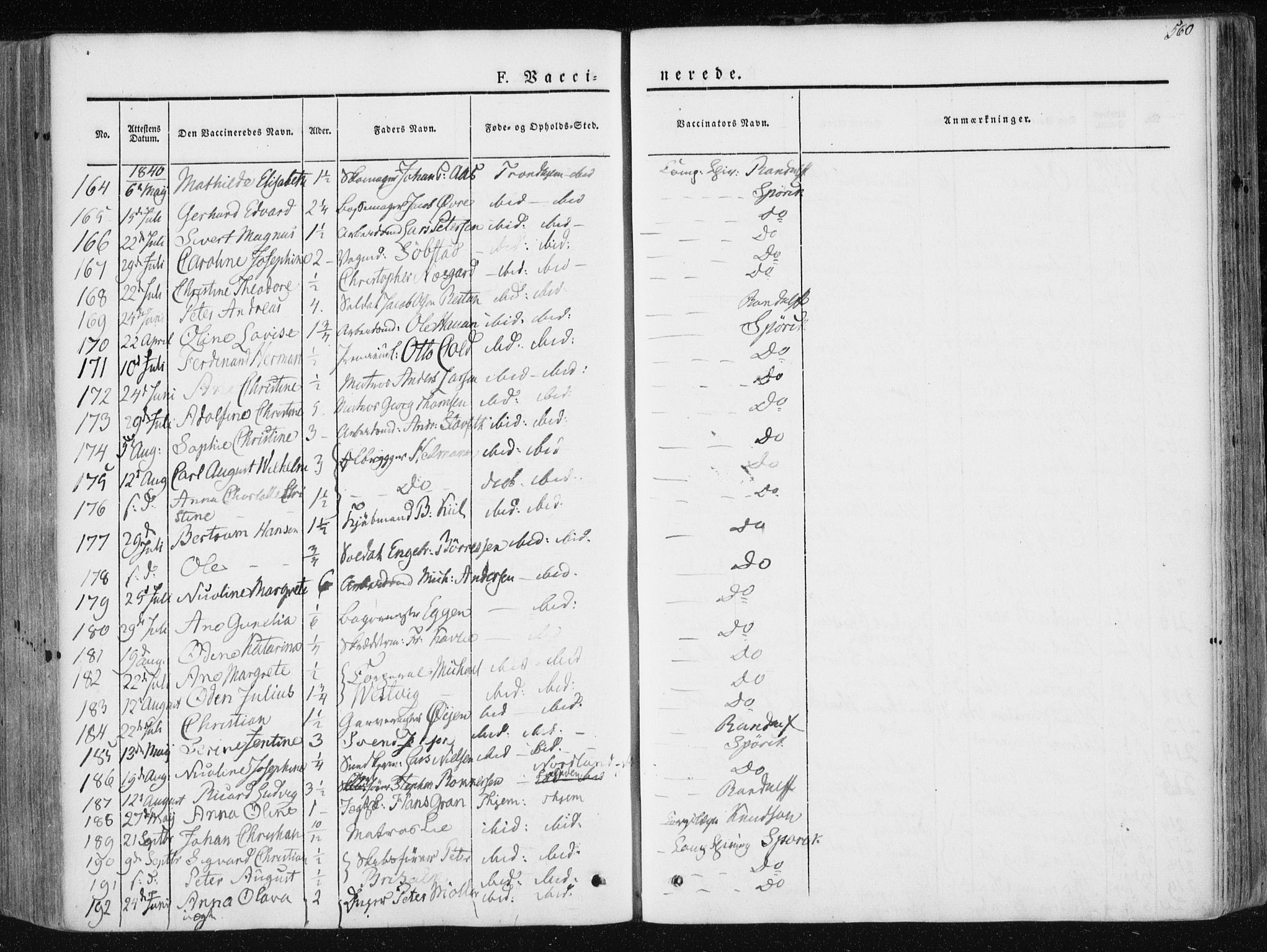 Ministerialprotokoller, klokkerbøker og fødselsregistre - Sør-Trøndelag, AV/SAT-A-1456/601/L0049: Parish register (official) no. 601A17, 1839-1847, p. 560