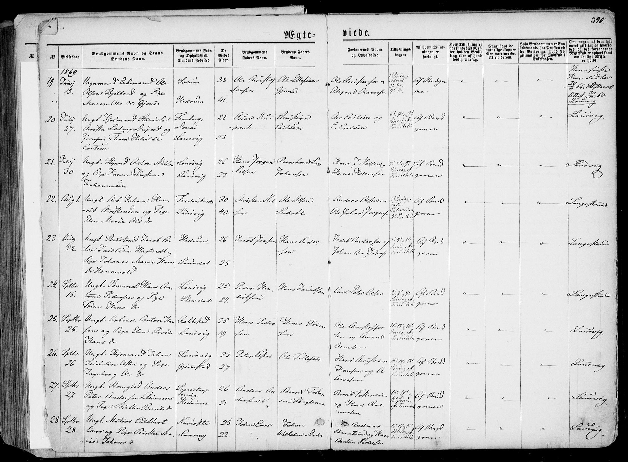 Larvik kirkebøker, AV/SAKO-A-352/F/Fa/L0004: Parish register (official) no. I 4, 1856-1870, p. 390