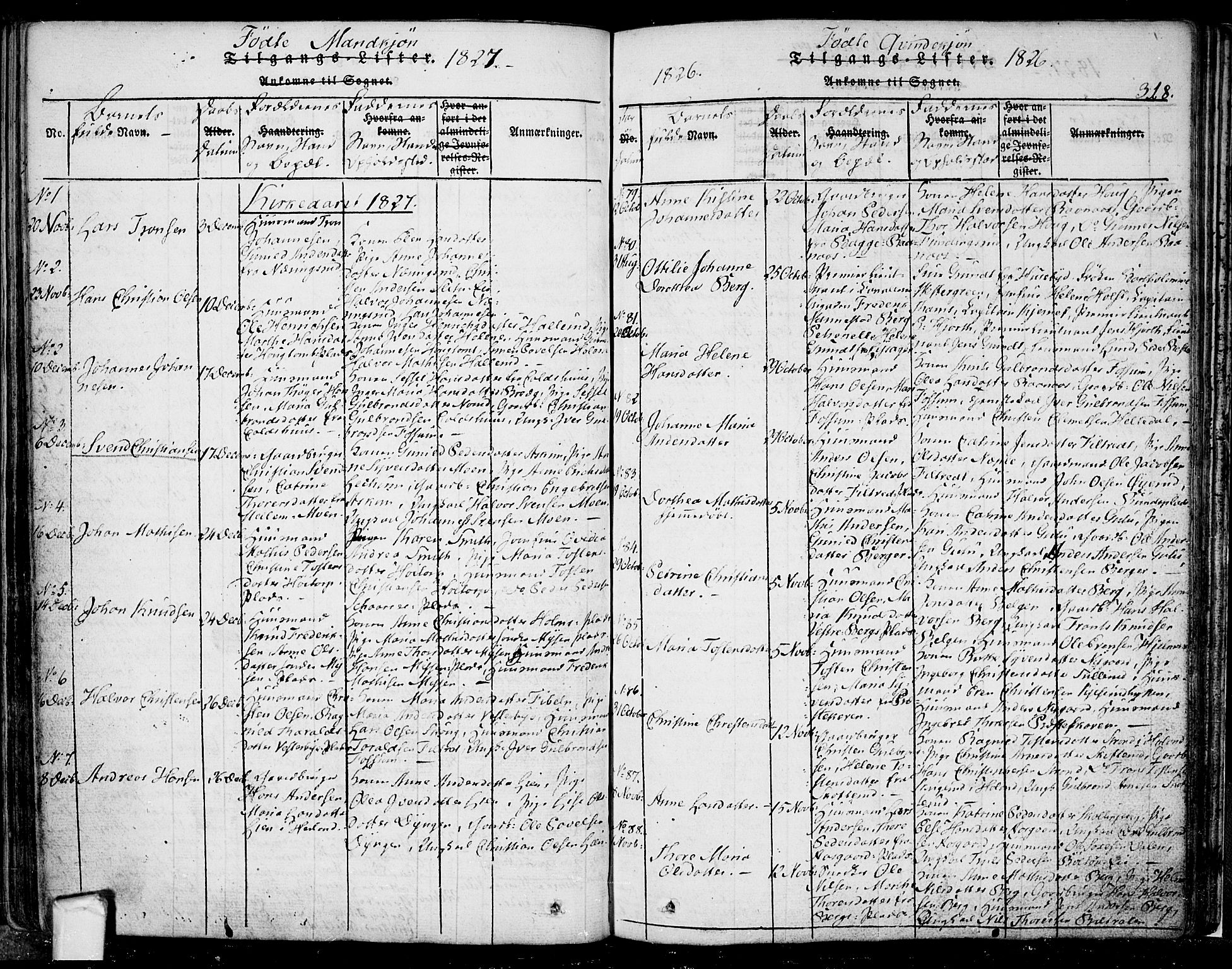 Eidsberg prestekontor Kirkebøker, SAO/A-10905/F/Fa/L0007: Parish register (official) no. I 7, 1814-1832, p. 318