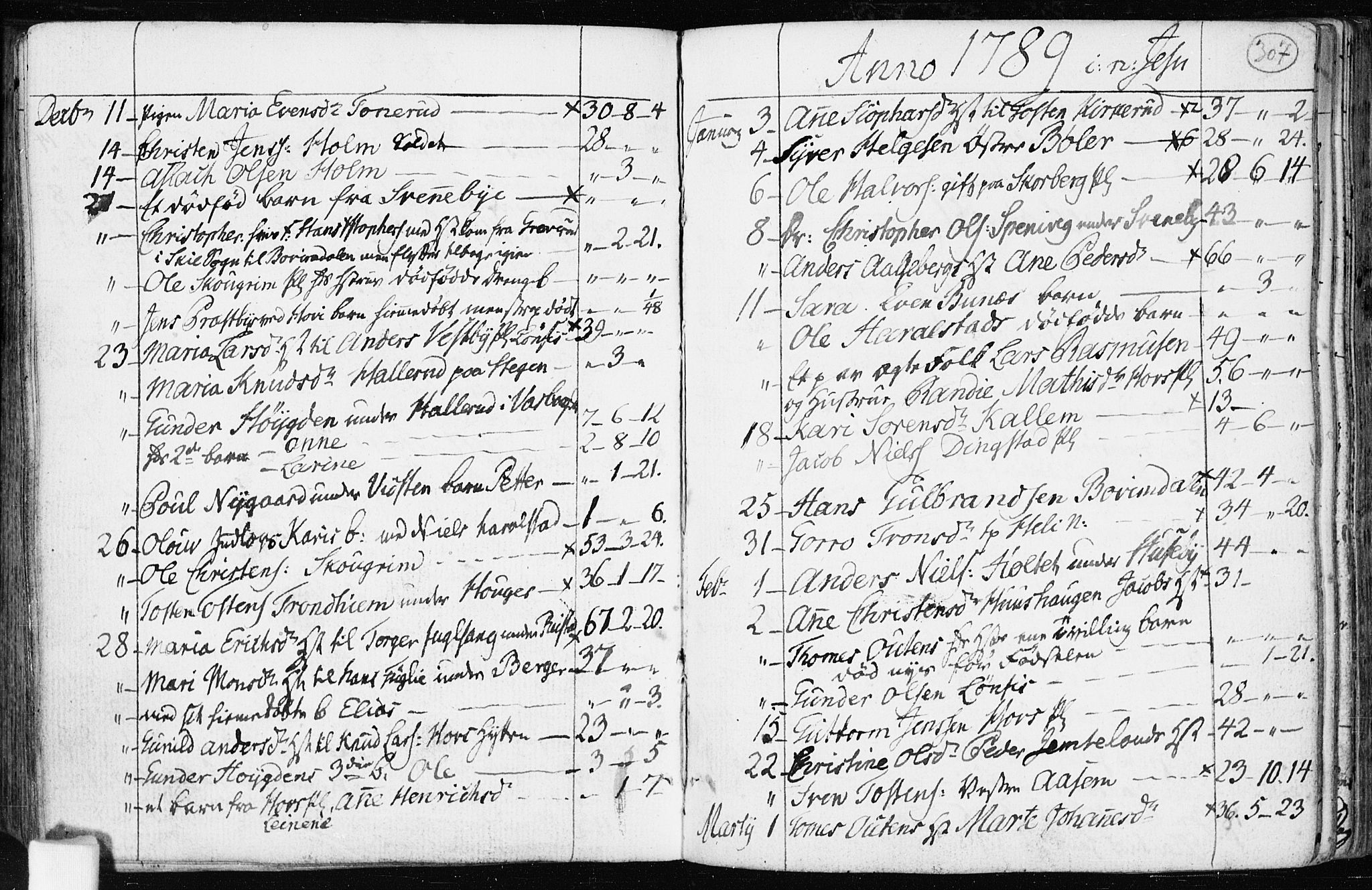 Spydeberg prestekontor Kirkebøker, AV/SAO-A-10924/F/Fa/L0003: Parish register (official) no. I 3, 1778-1814, p. 307