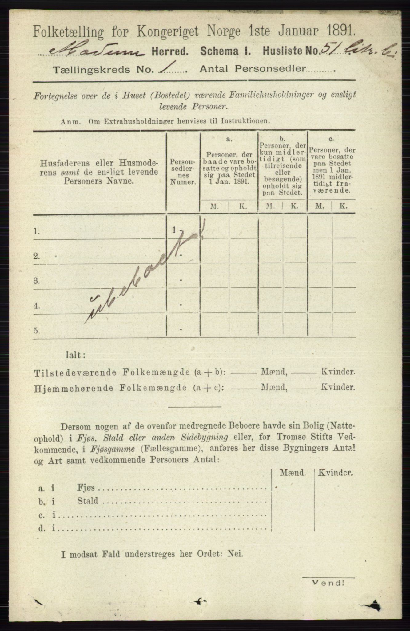 RA, 1891 census for 0623 Modum, 1891, p. 120