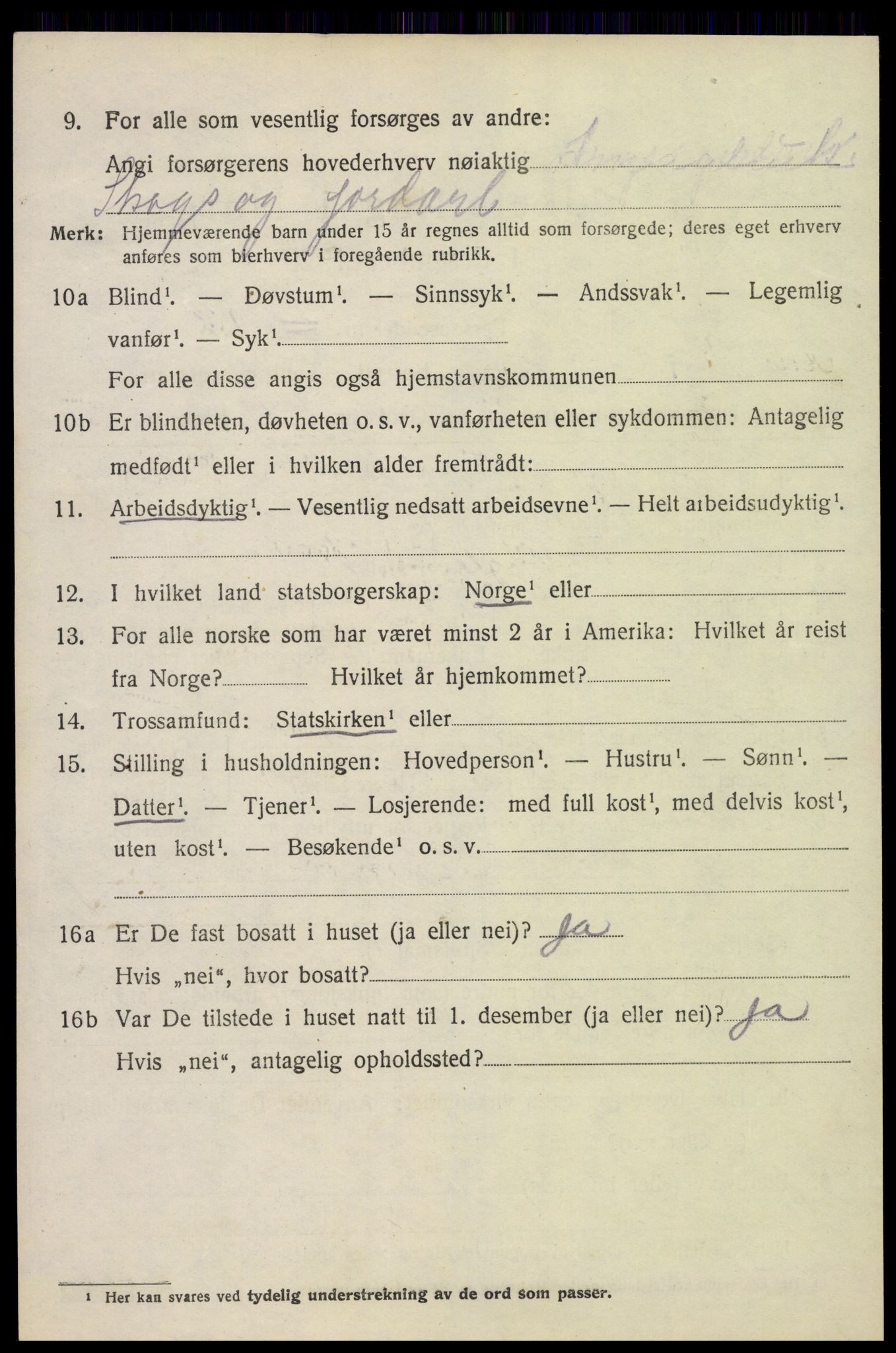 SAK, 1920 census for Hylestad, 1920, p. 1381