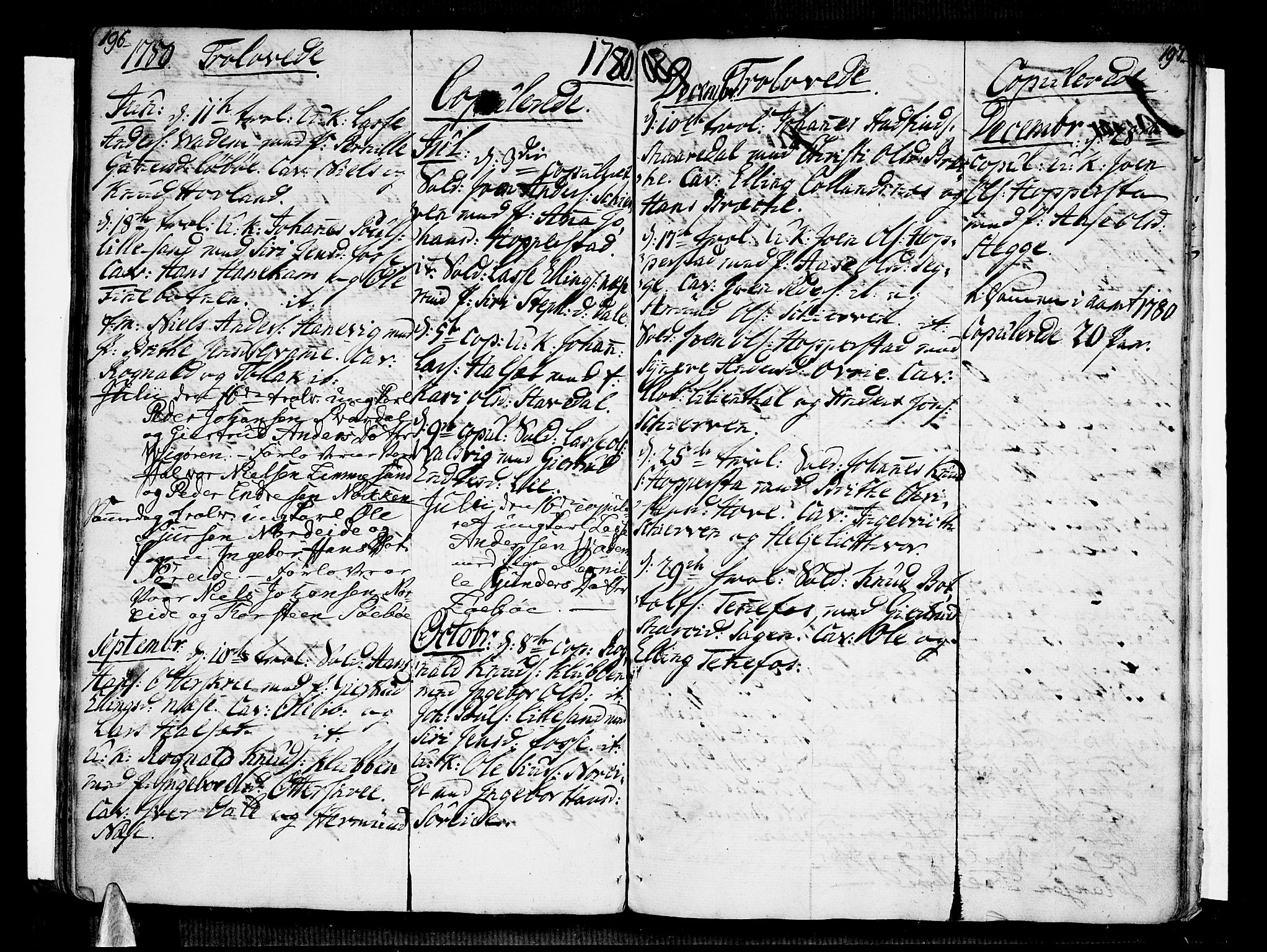 Vik sokneprestembete, SAB/A-81501: Parish register (official) no. A 4, 1772-1783, p. 196-197