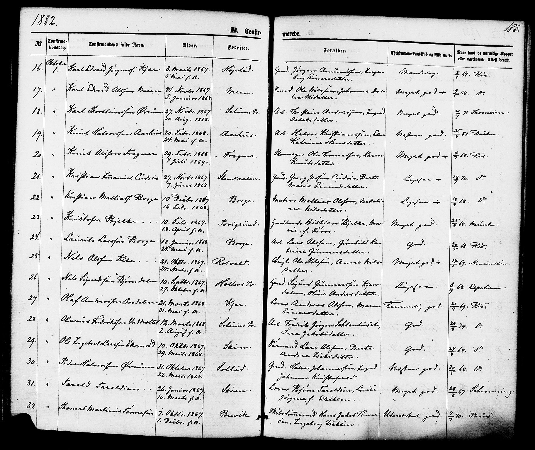 Gjerpen kirkebøker, SAKO/A-265/F/Fa/L0009: Parish register (official) no. I 9, 1872-1885, p. 183