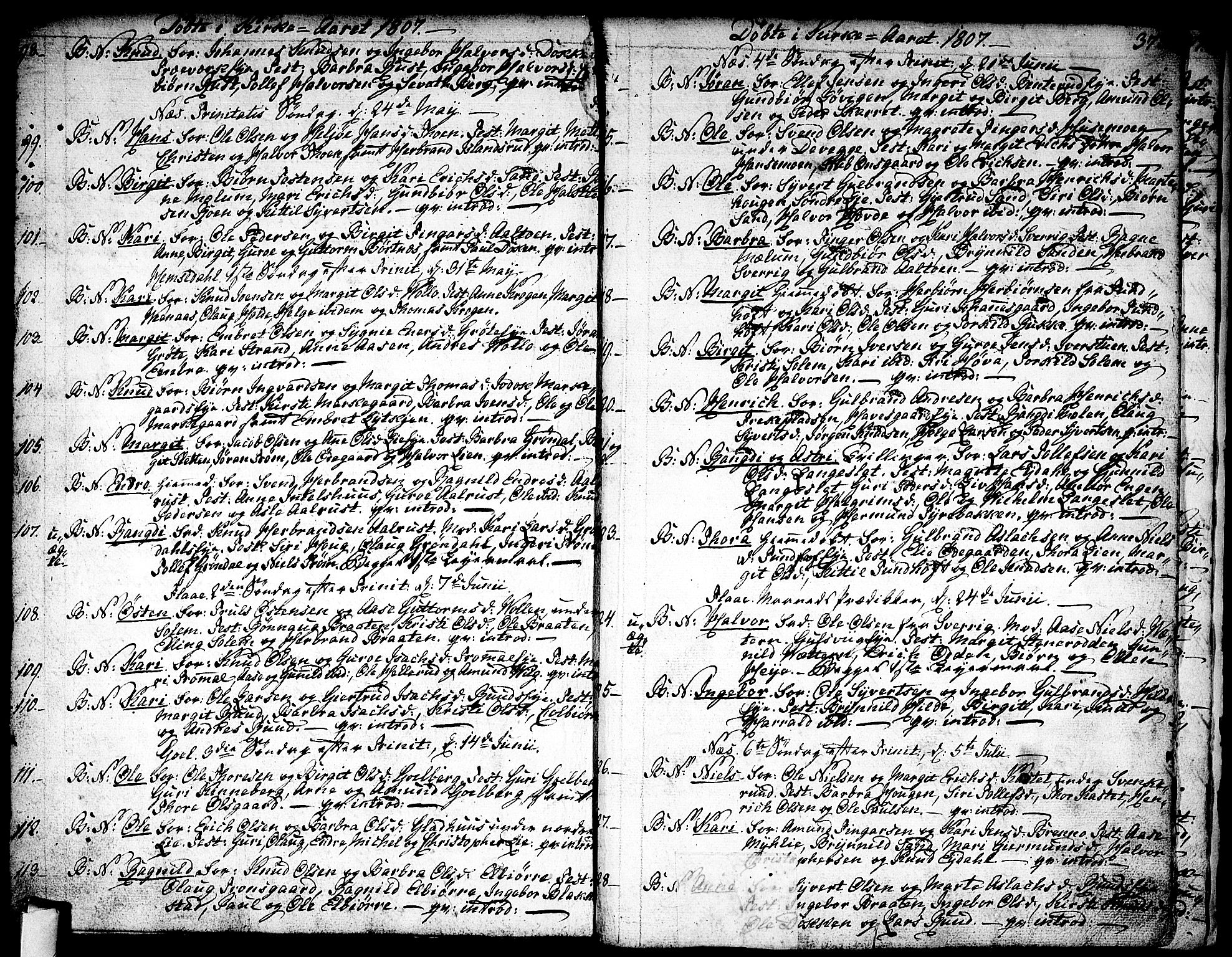 Nes kirkebøker, AV/SAKO-A-236/F/Fa/L0005: Parish register (official) no. 5, 1787-1807, p. 372-373