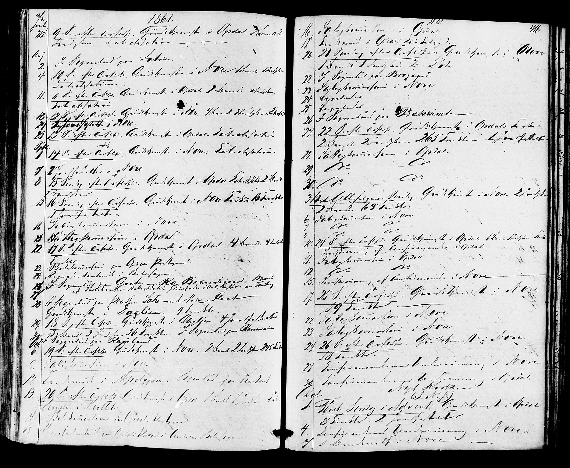 Nore kirkebøker, SAKO/A-238/F/Fa/L0003: Parish register (official) no. I 3, 1858-1866, p. 411