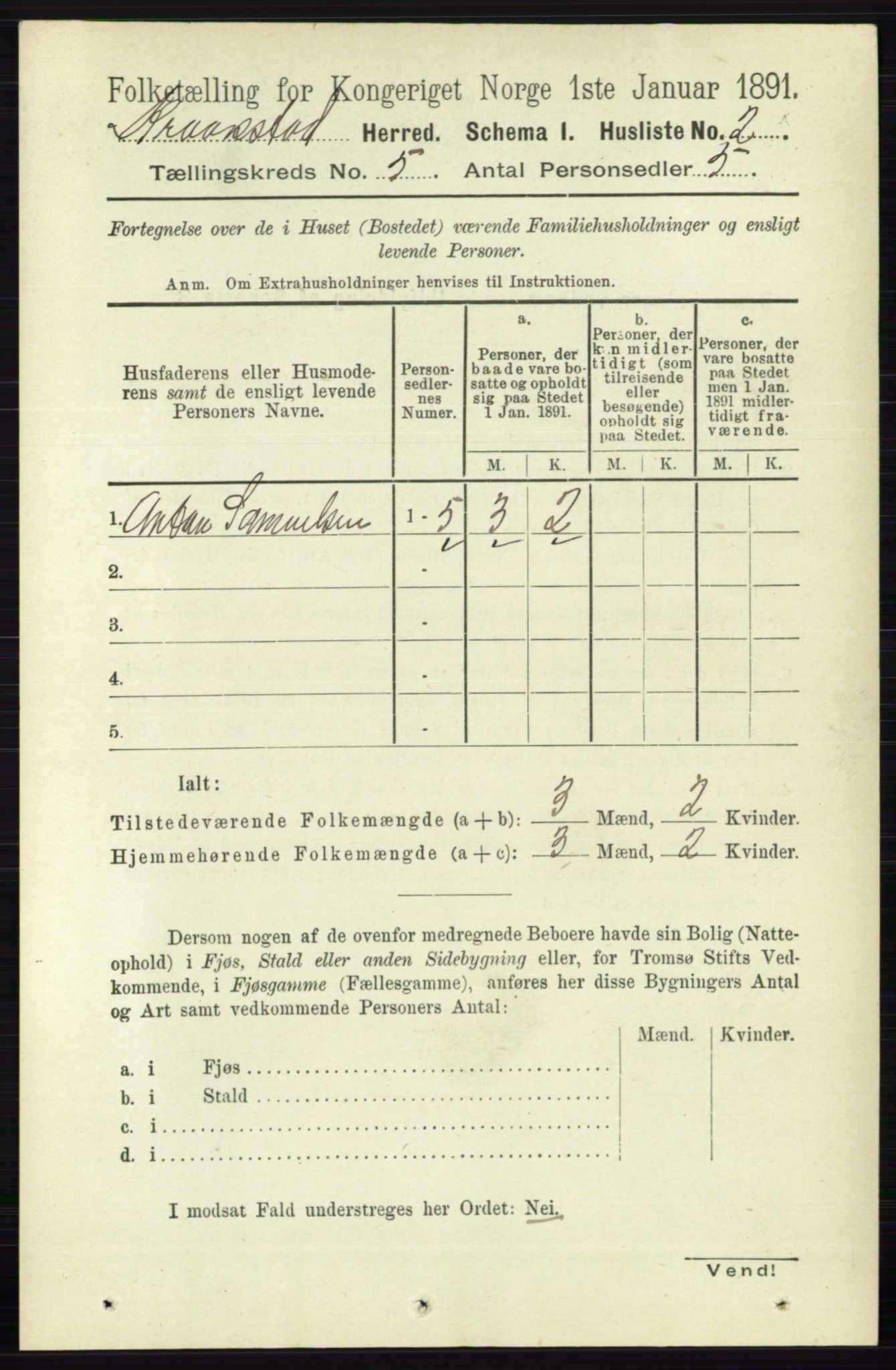 RA, 1891 census for 0212 Kråkstad, 1891, p. 2403