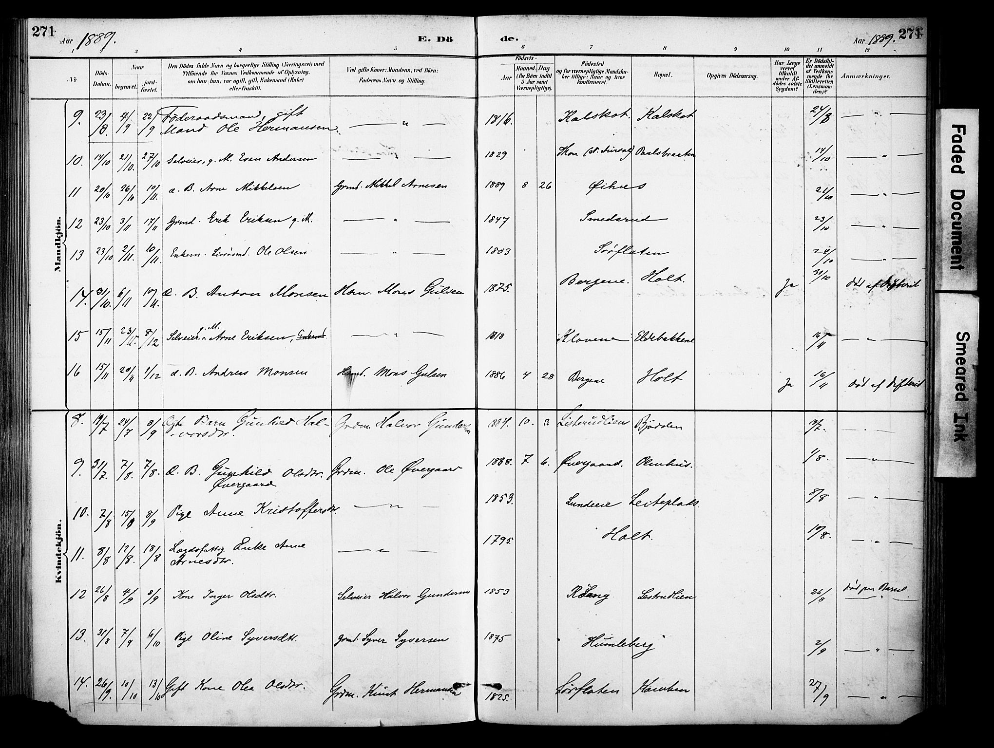 Sør-Aurdal prestekontor, SAH/PREST-128/H/Ha/Haa/L0009: Parish register (official) no. 9, 1886-1906, p. 271