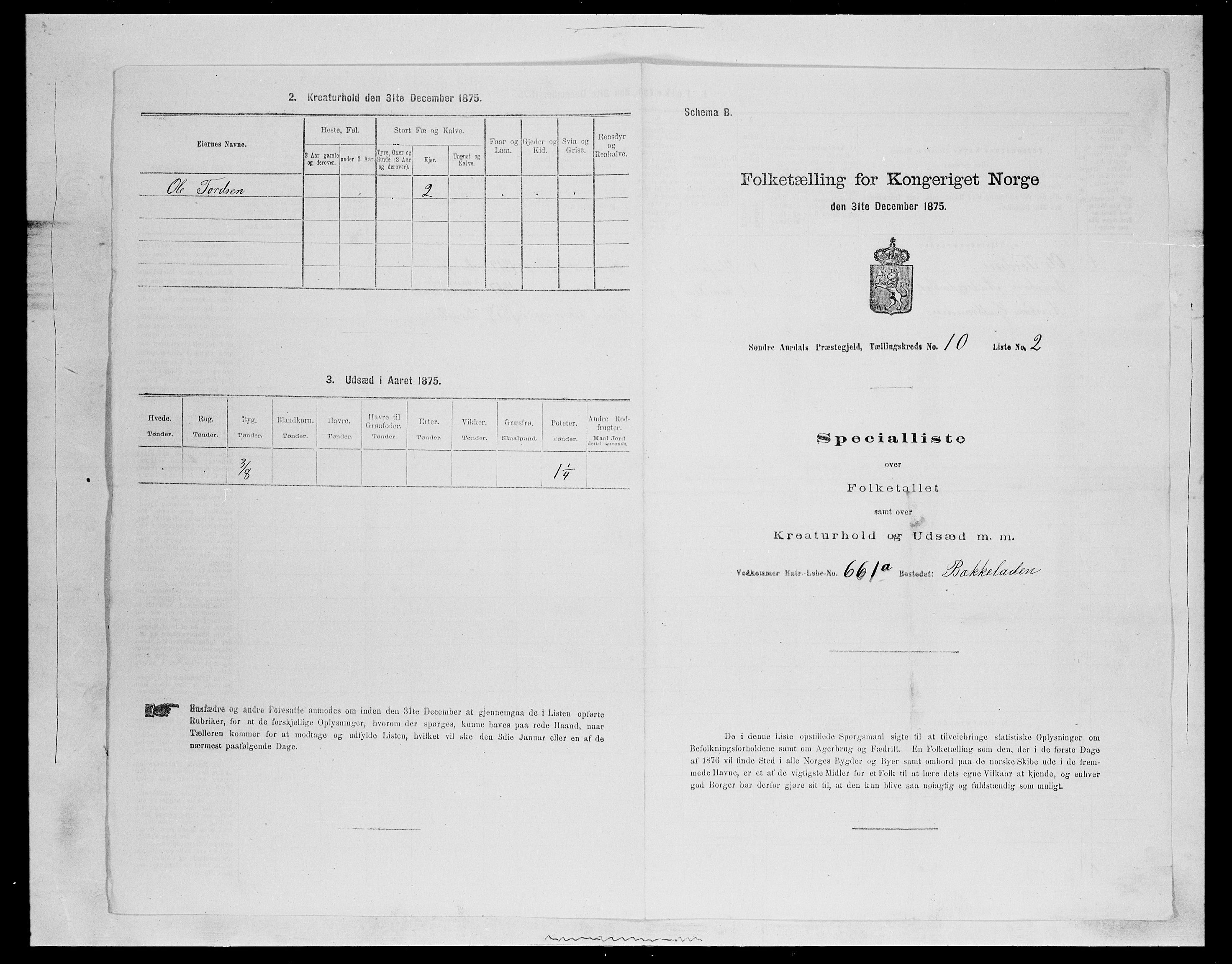 SAH, 1875 census for 0540P Sør-Aurdal, 1875, p. 1674