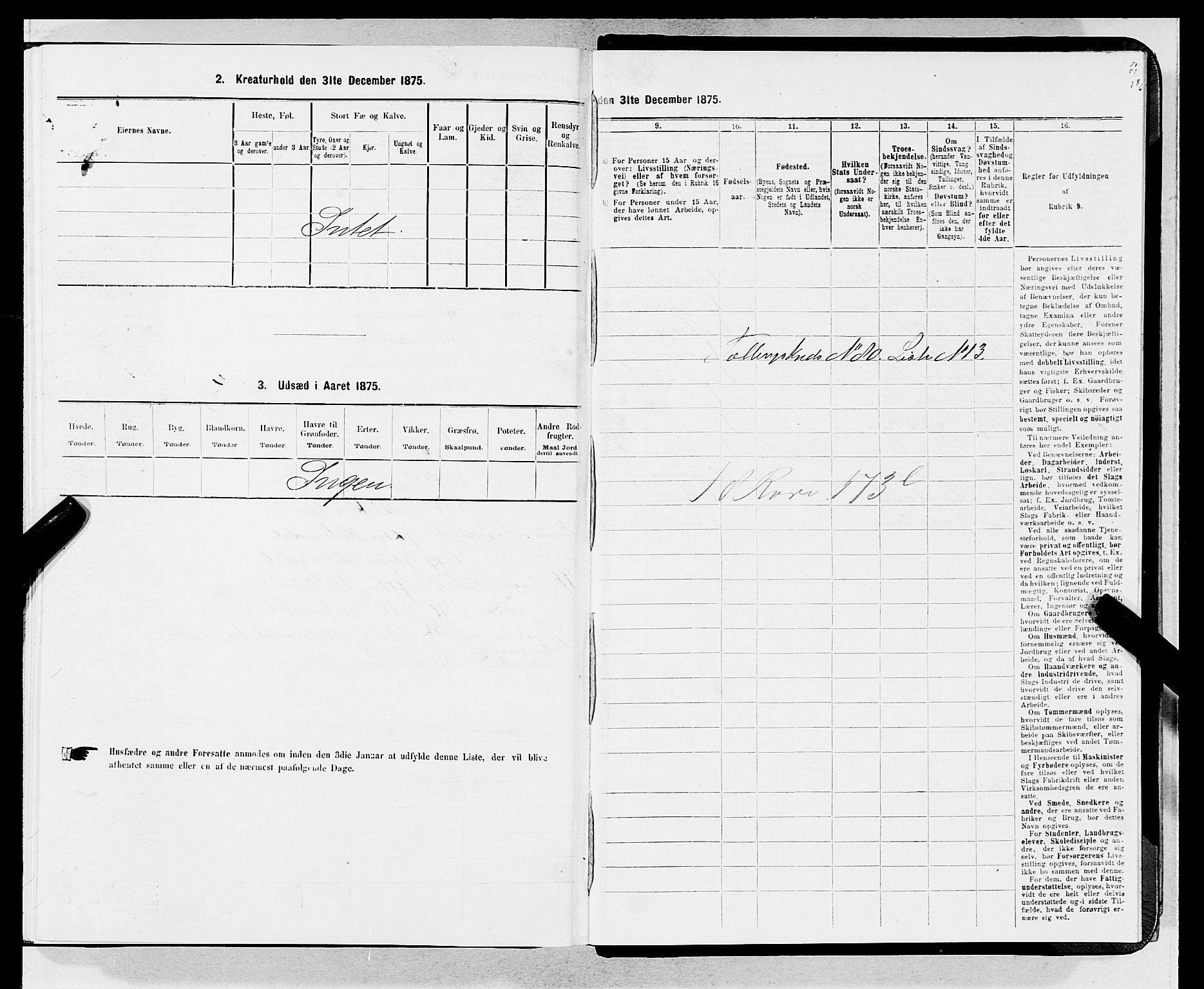 SAB, 1875 census for 1301 Bergen, 1875, p. 4309