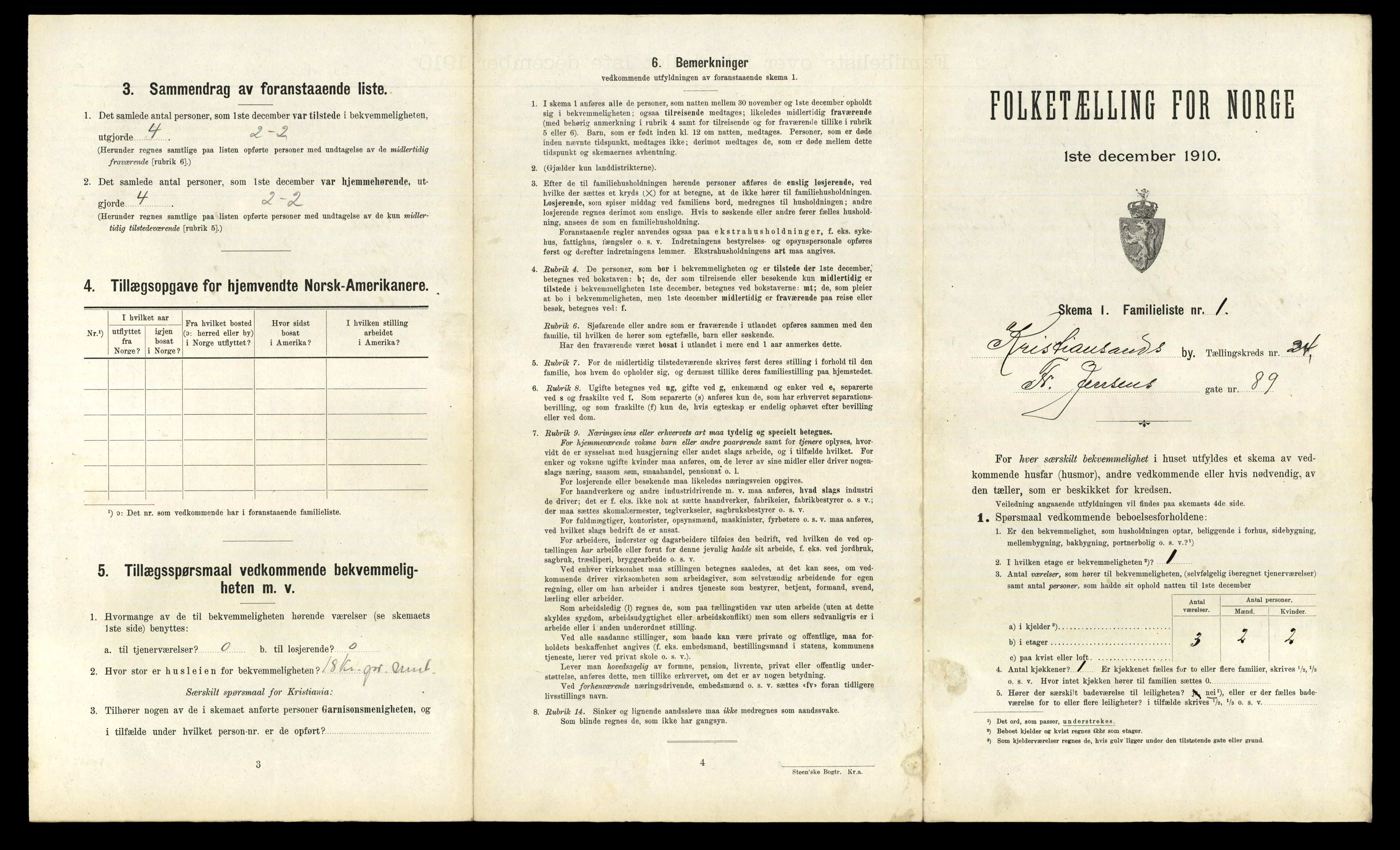 RA, 1910 census for Kristiansand, 1910, p. 6434