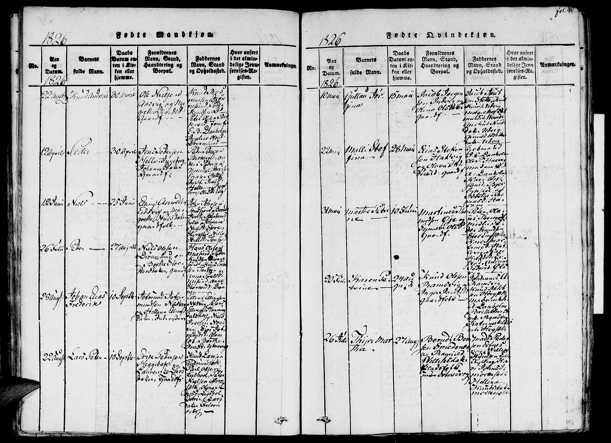 Ministerialprotokoller, klokkerbøker og fødselsregistre - Møre og Romsdal, SAT/A-1454/524/L0351: Parish register (official) no. 524A03, 1816-1838, p. 40