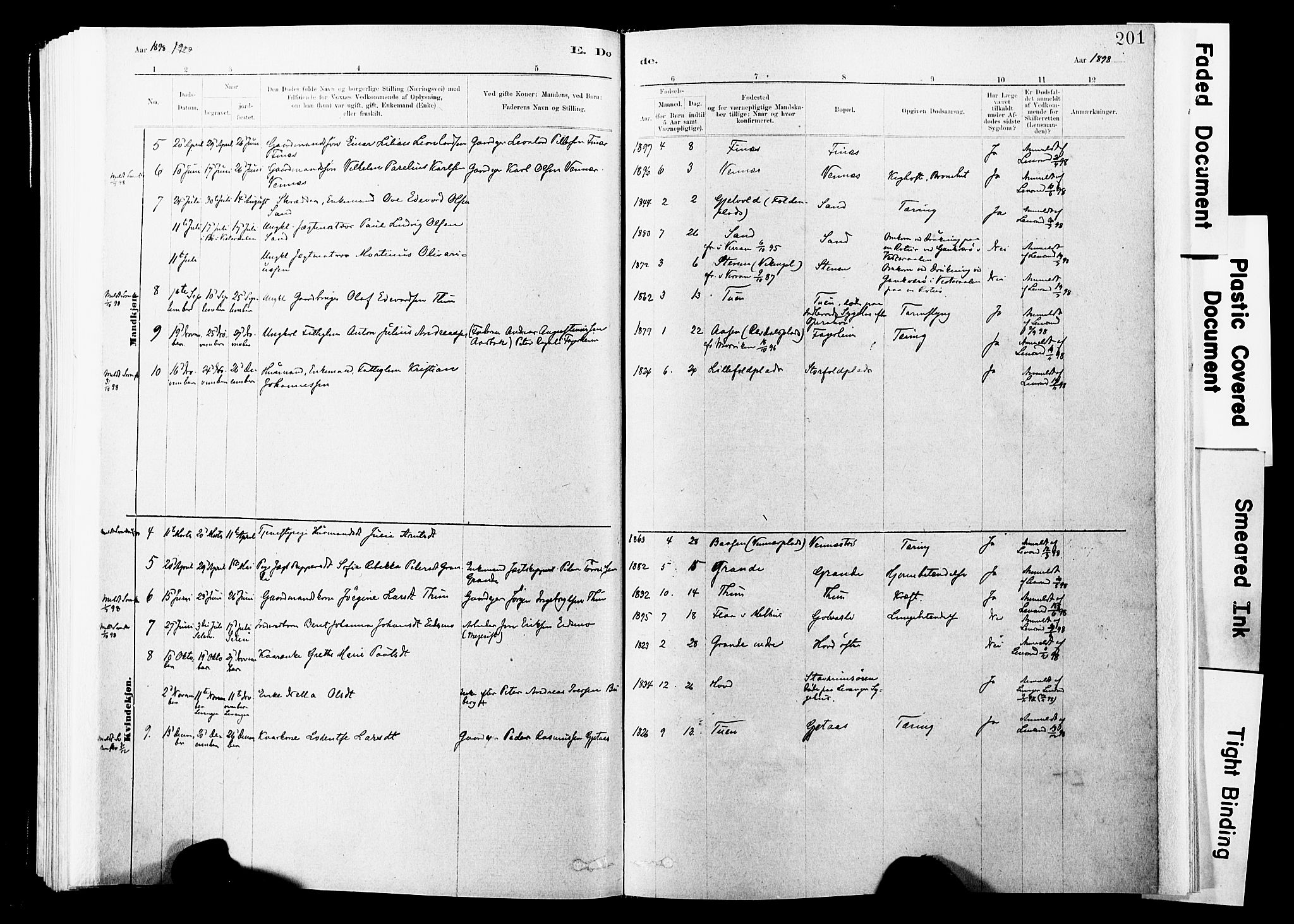 Ministerialprotokoller, klokkerbøker og fødselsregistre - Nord-Trøndelag, SAT/A-1458/744/L0420: Parish register (official) no. 744A04, 1882-1904, p. 201