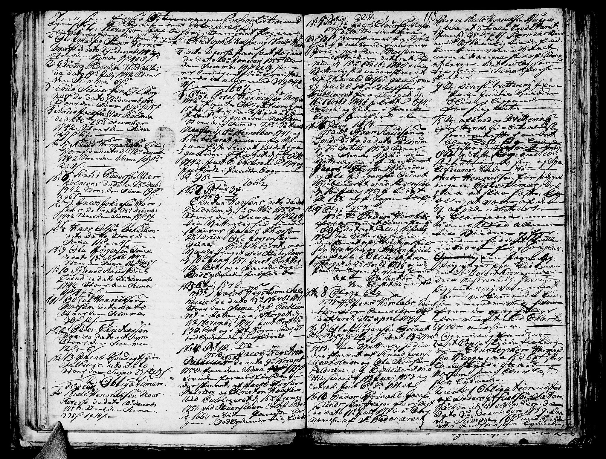 Helgeland sorenskriveri, AV/SAT-A-0004/3/3A/L0041: Konseptprotokoll 26, 1758, p. 112b-113a