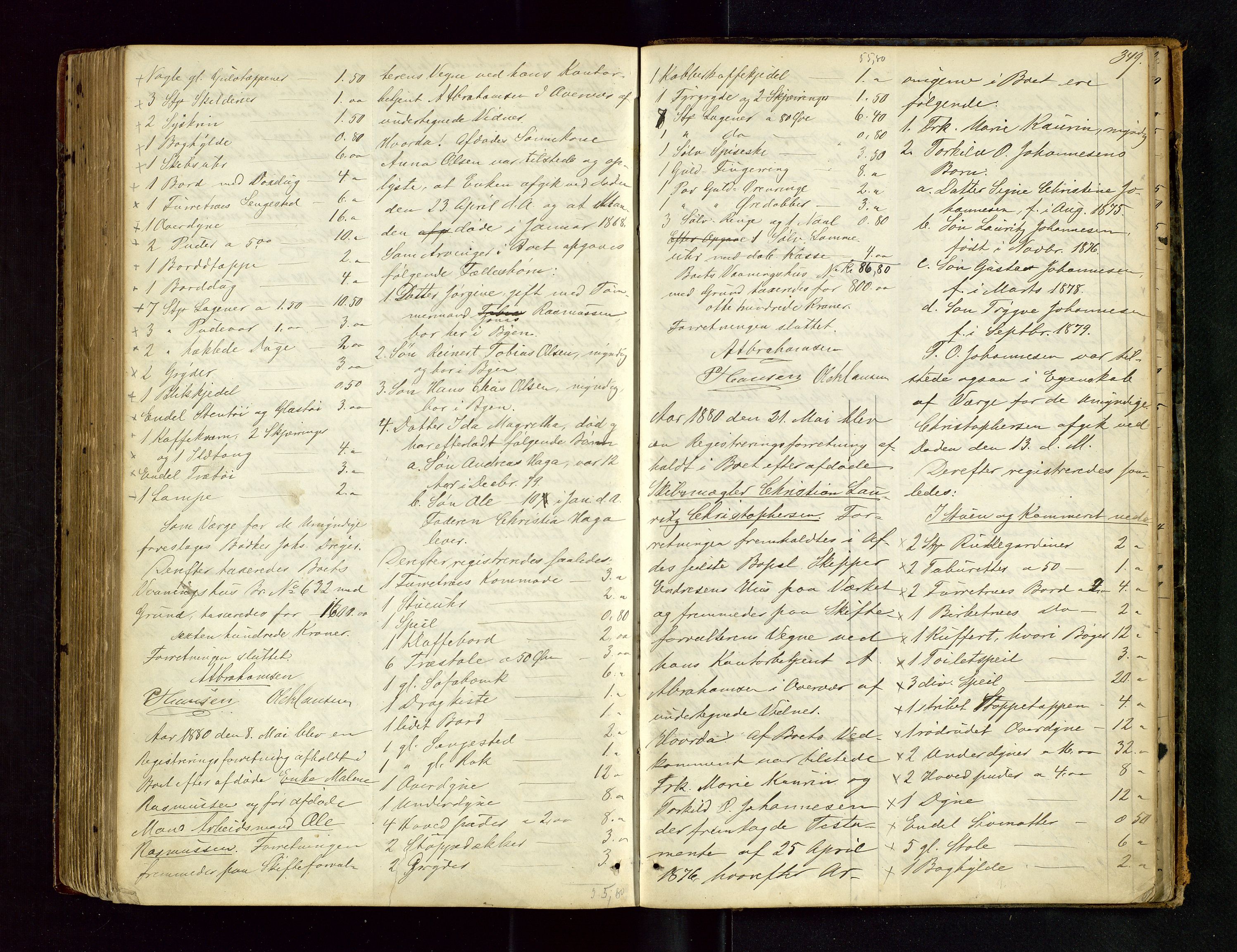 Stavanger byfogd, AV/SAST-A-101408/001/5/50/503BA/L0003: Registreringsprotokoll, 1864-1882, p. 349