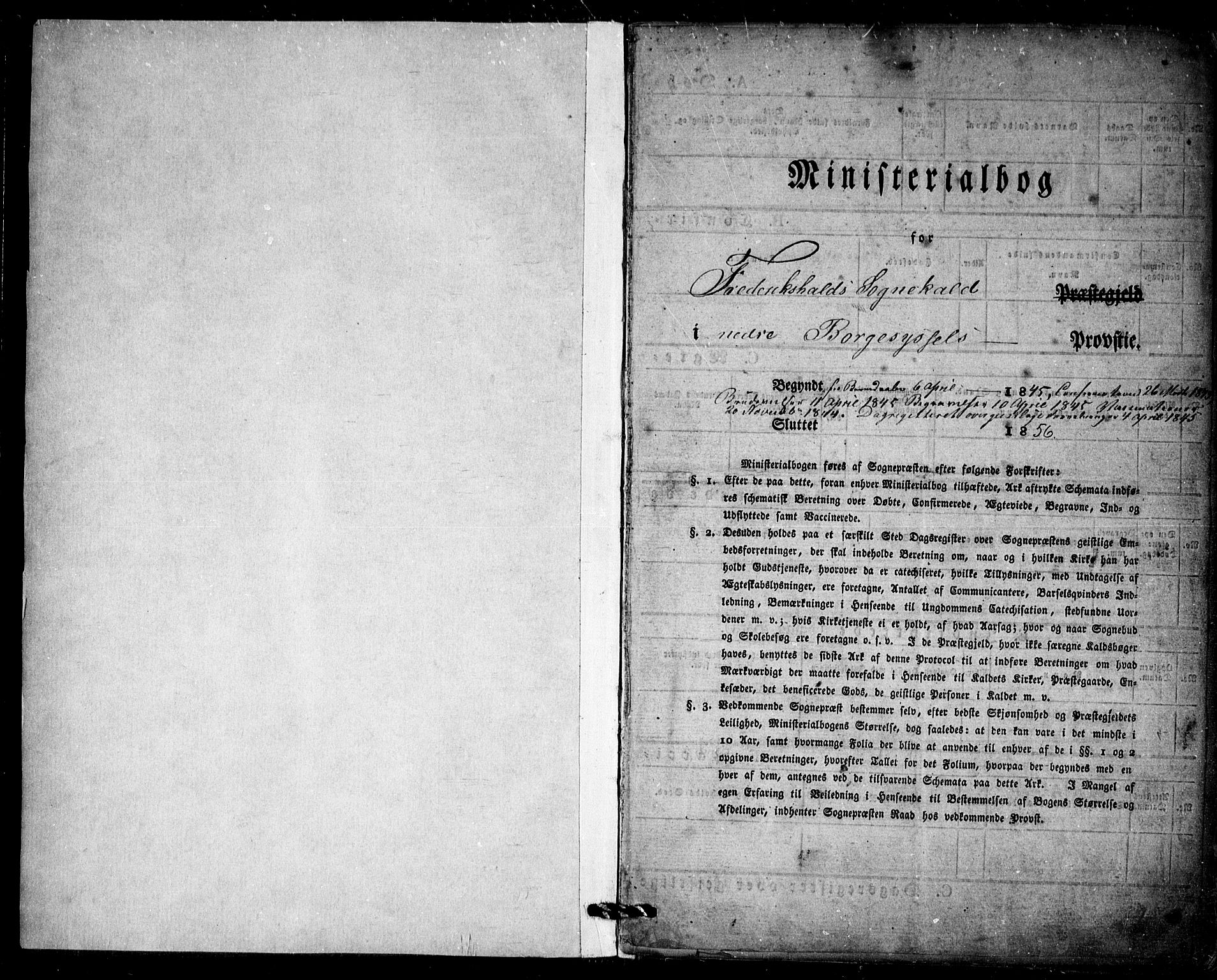 Halden prestekontor Kirkebøker, AV/SAO-A-10909/F/Fa/L0006: Parish register (official) no. I 6, 1845-1856