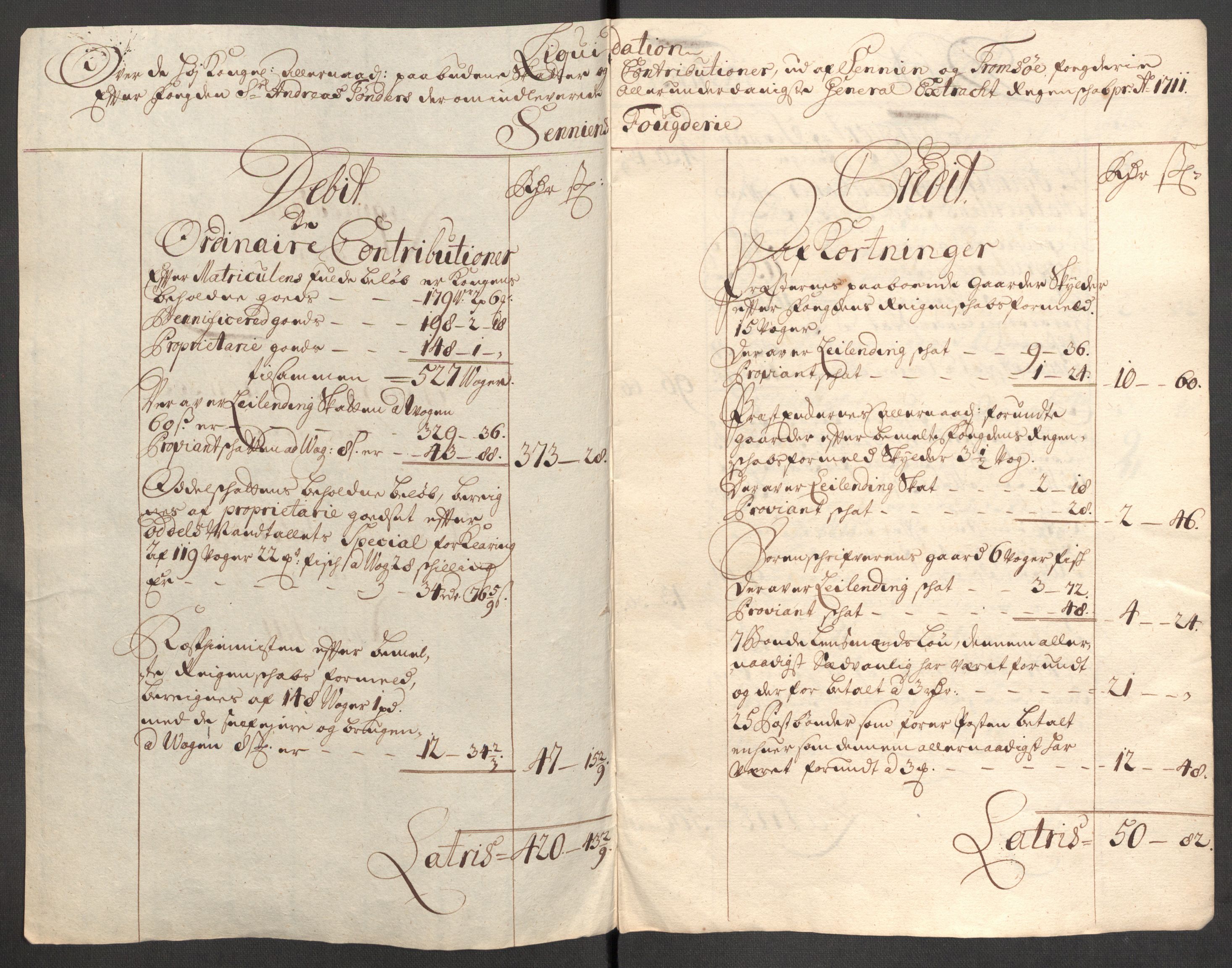 Rentekammeret inntil 1814, Reviderte regnskaper, Fogderegnskap, AV/RA-EA-4092/R68/L4758: Fogderegnskap Senja og Troms, 1711-1712, p. 412