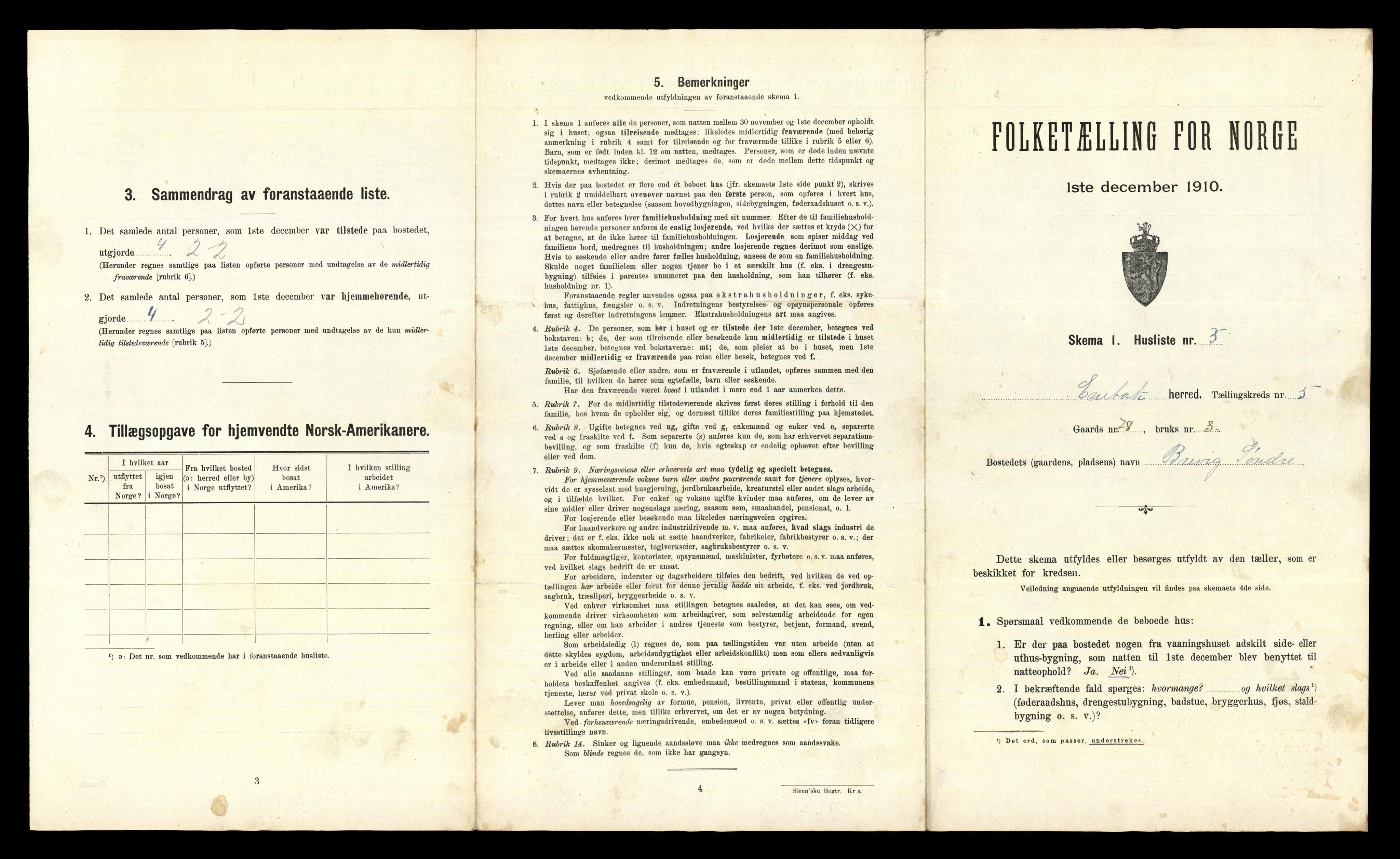 RA, 1910 census for Enebakk, 1910, p. 581