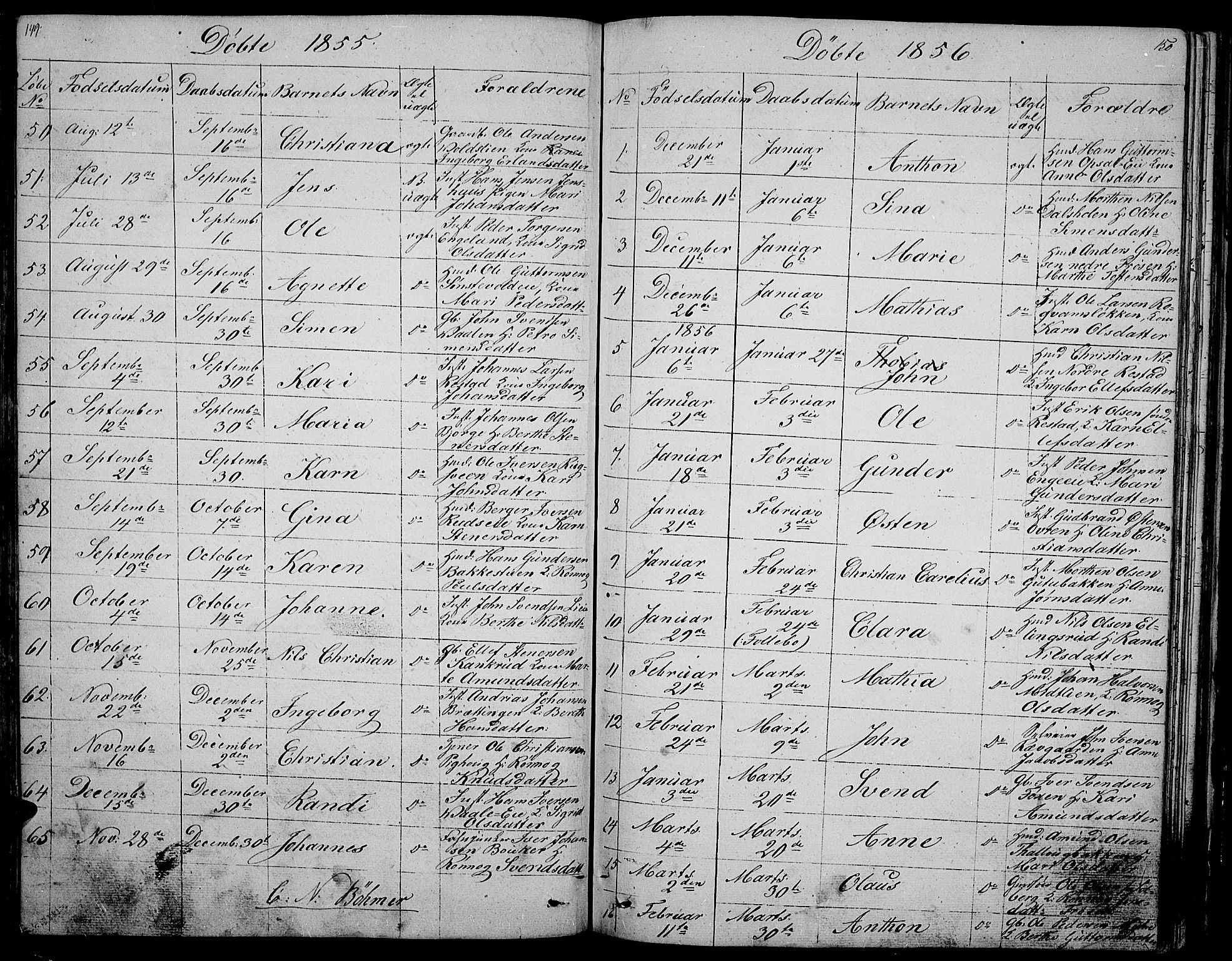 Gausdal prestekontor, SAH/PREST-090/H/Ha/Hab/L0003: Parish register (copy) no. 3, 1829-1864, p. 149-150