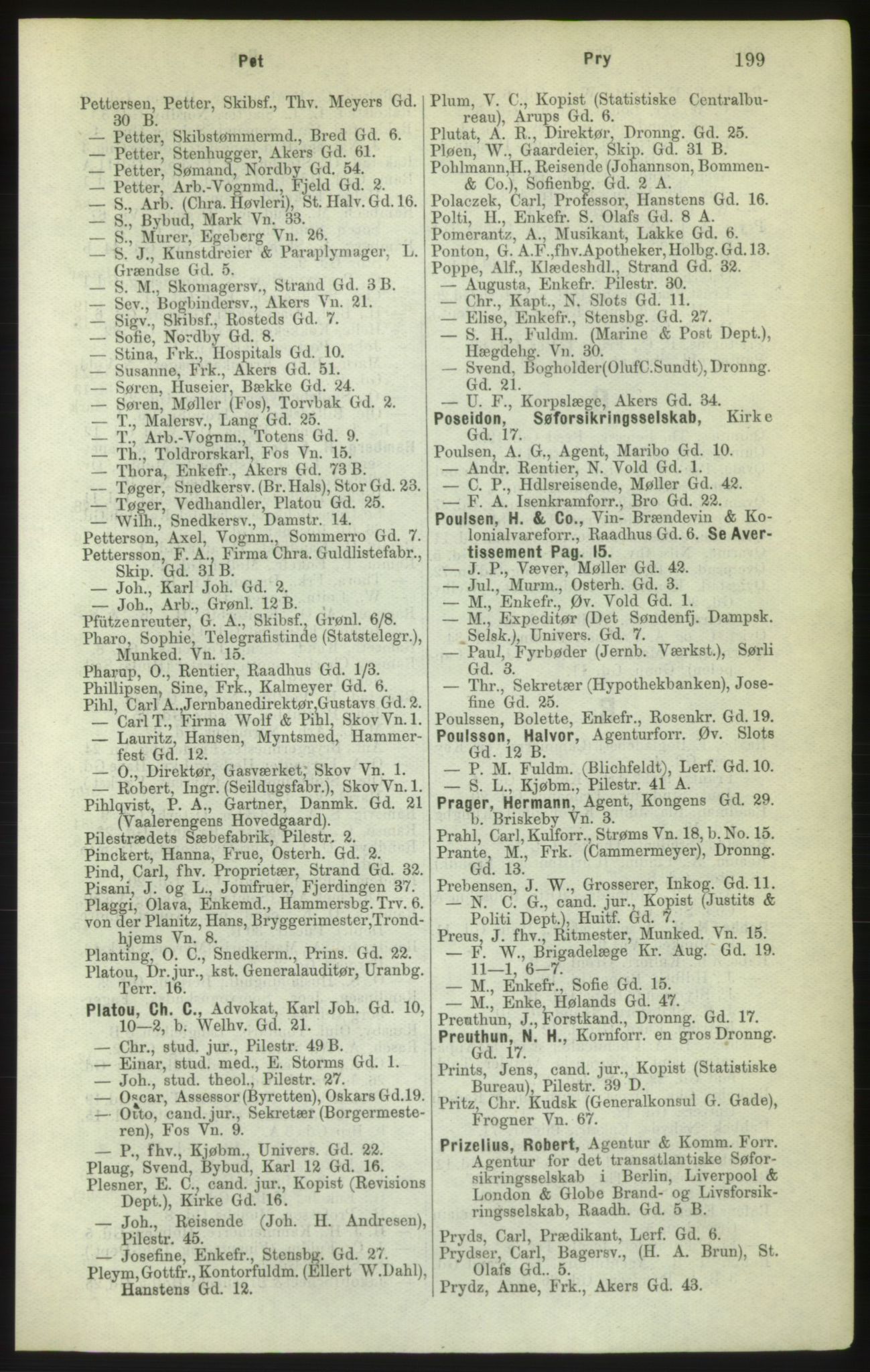 Kristiania/Oslo adressebok, PUBL/-, 1882, p. 199