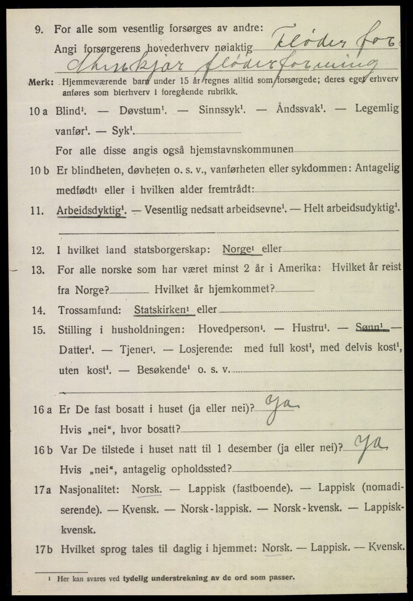 SAT, 1920 census for Egge, 1920, p. 1043