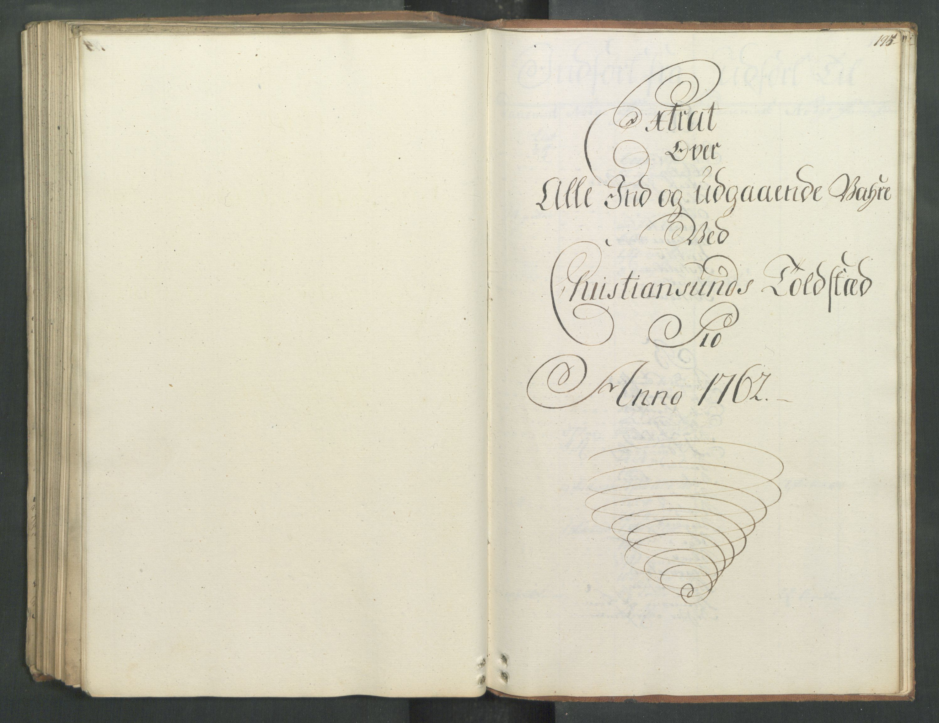 Generaltollkammeret, tollregnskaper, AV/RA-EA-5490/R32/L0019/0001: Tollregnskaper Kristiansund / Hovedtollbok, 1762, p. 194b-195a