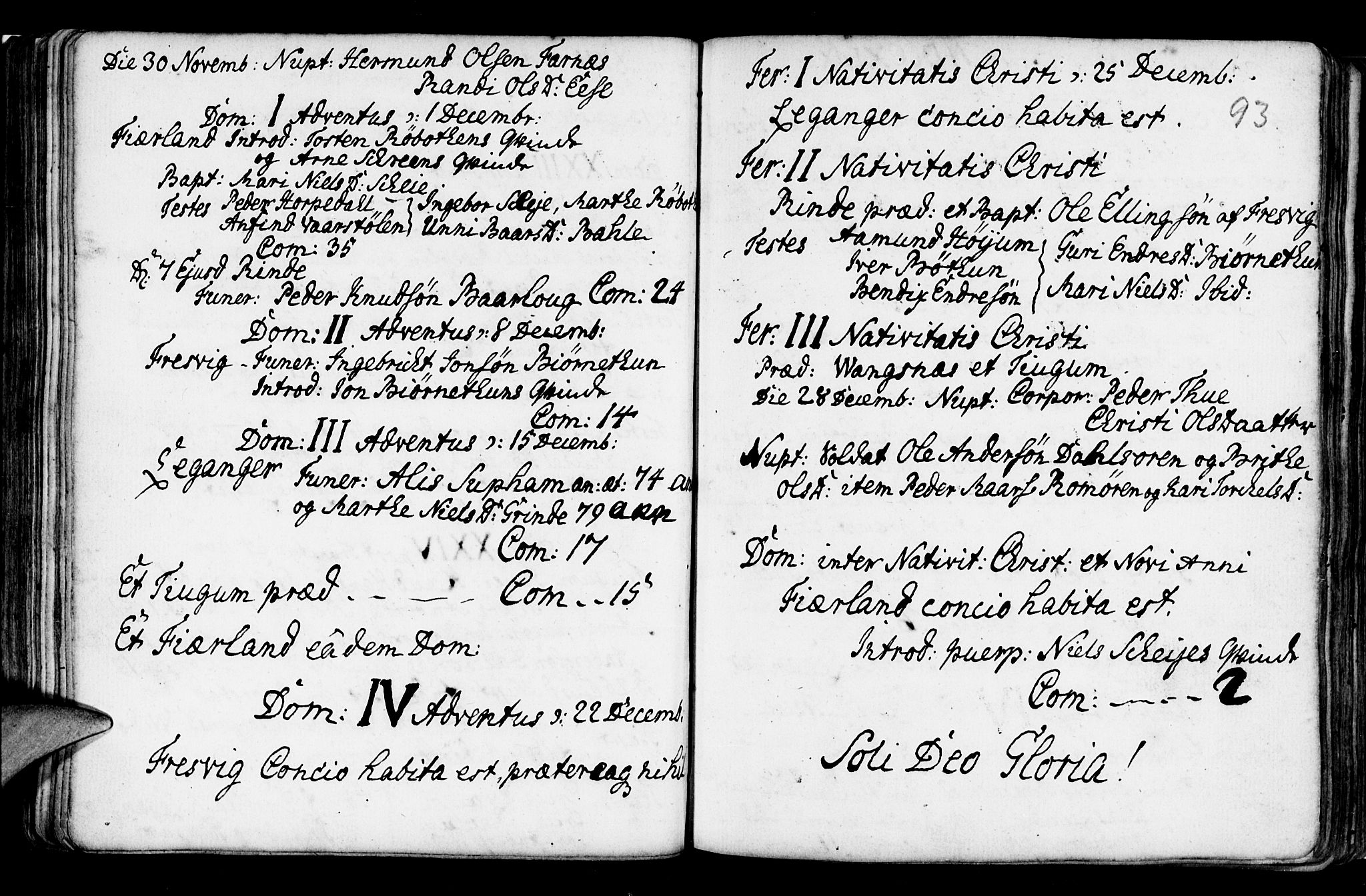 Leikanger sokneprestembete, AV/SAB-A-81001/H/Haa/Haaa/L0002: Parish register (official) no. A 2, 1735-1756, p. 93