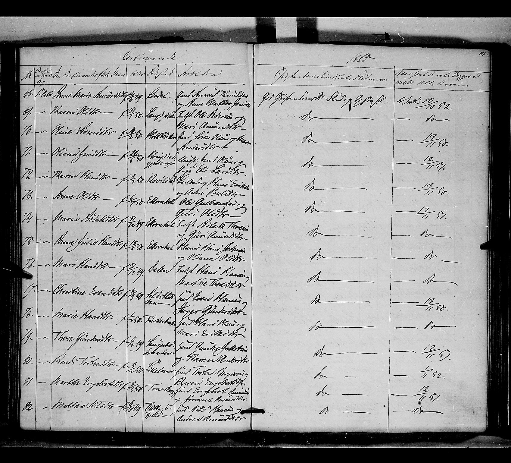 Nord-Odal prestekontor, AV/SAH-PREST-032/H/Ha/Haa/L0003: Parish register (official) no. 3, 1851-1865, p. 101