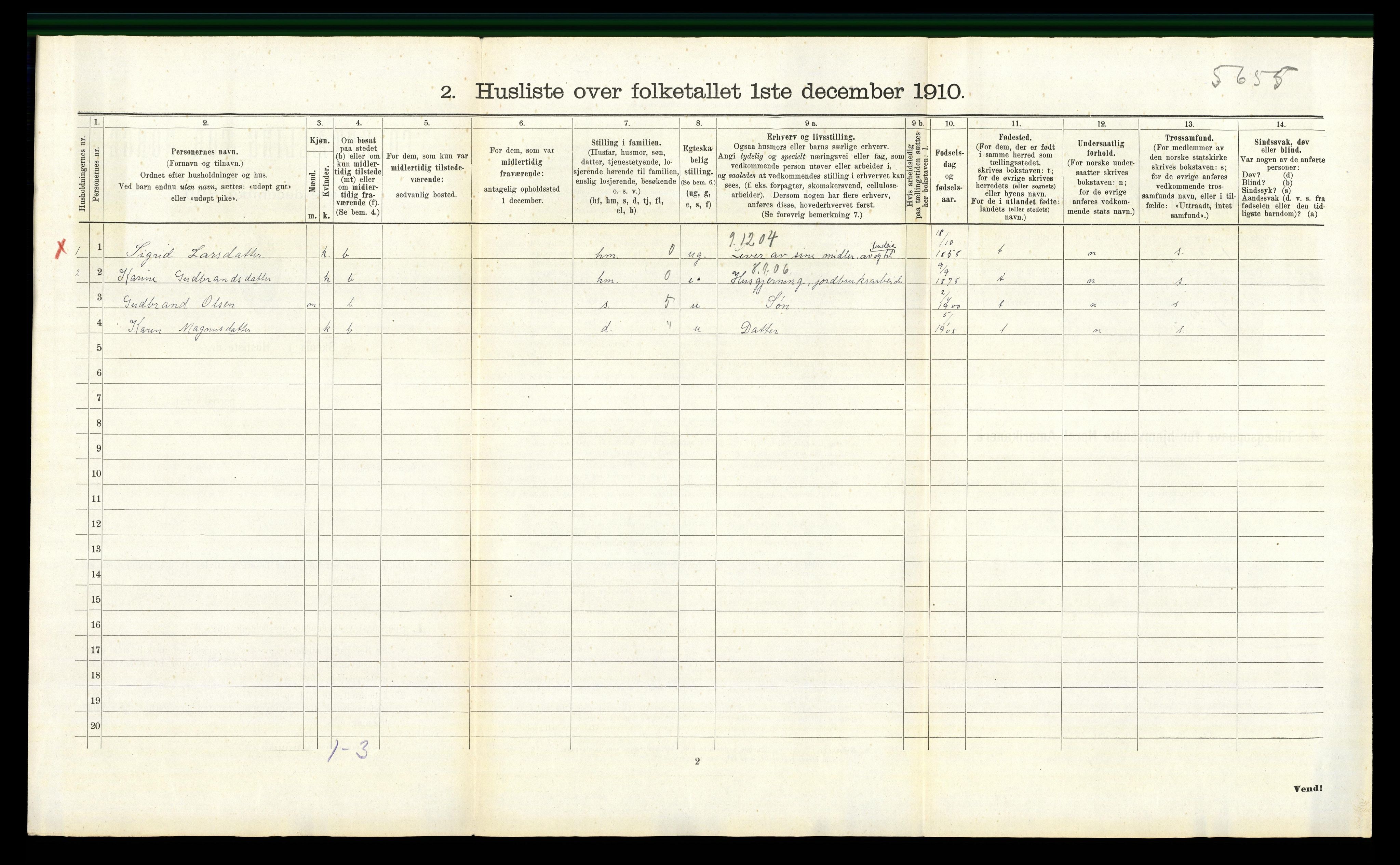 RA, 1910 census for Ådal, 1910, p. 612