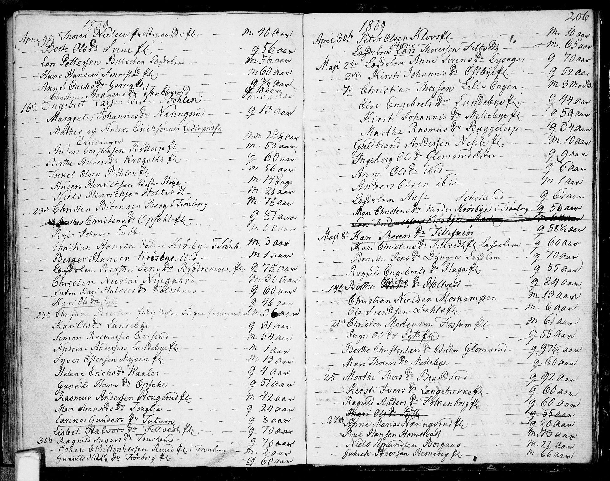 Eidsberg prestekontor Kirkebøker, AV/SAO-A-10905/F/Fa/L0006: Parish register (official) no. I 6, 1807-1814, p. 206