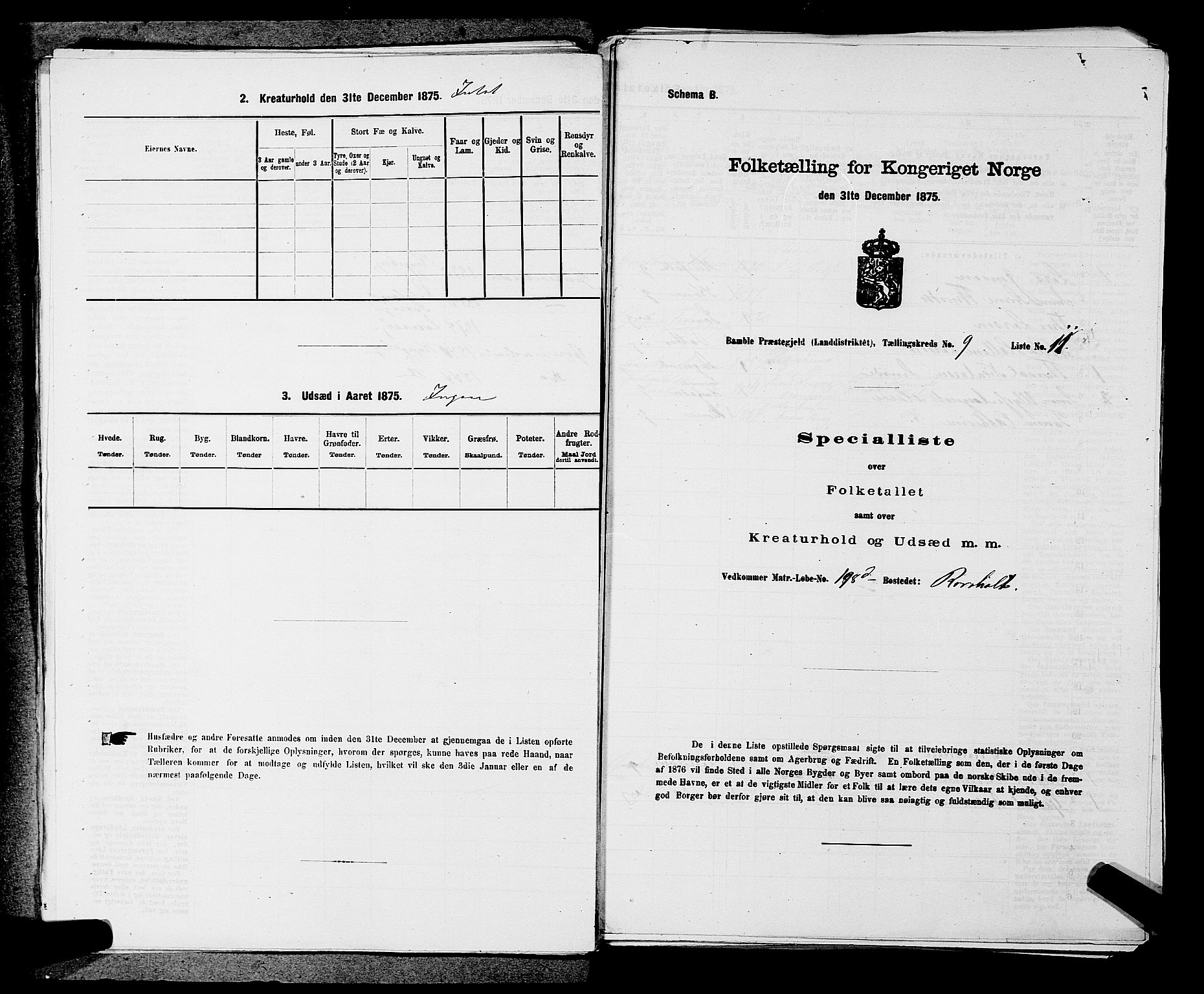 SAKO, 1875 census for 0814L Bamble/Bamble, 1875, p. 1199